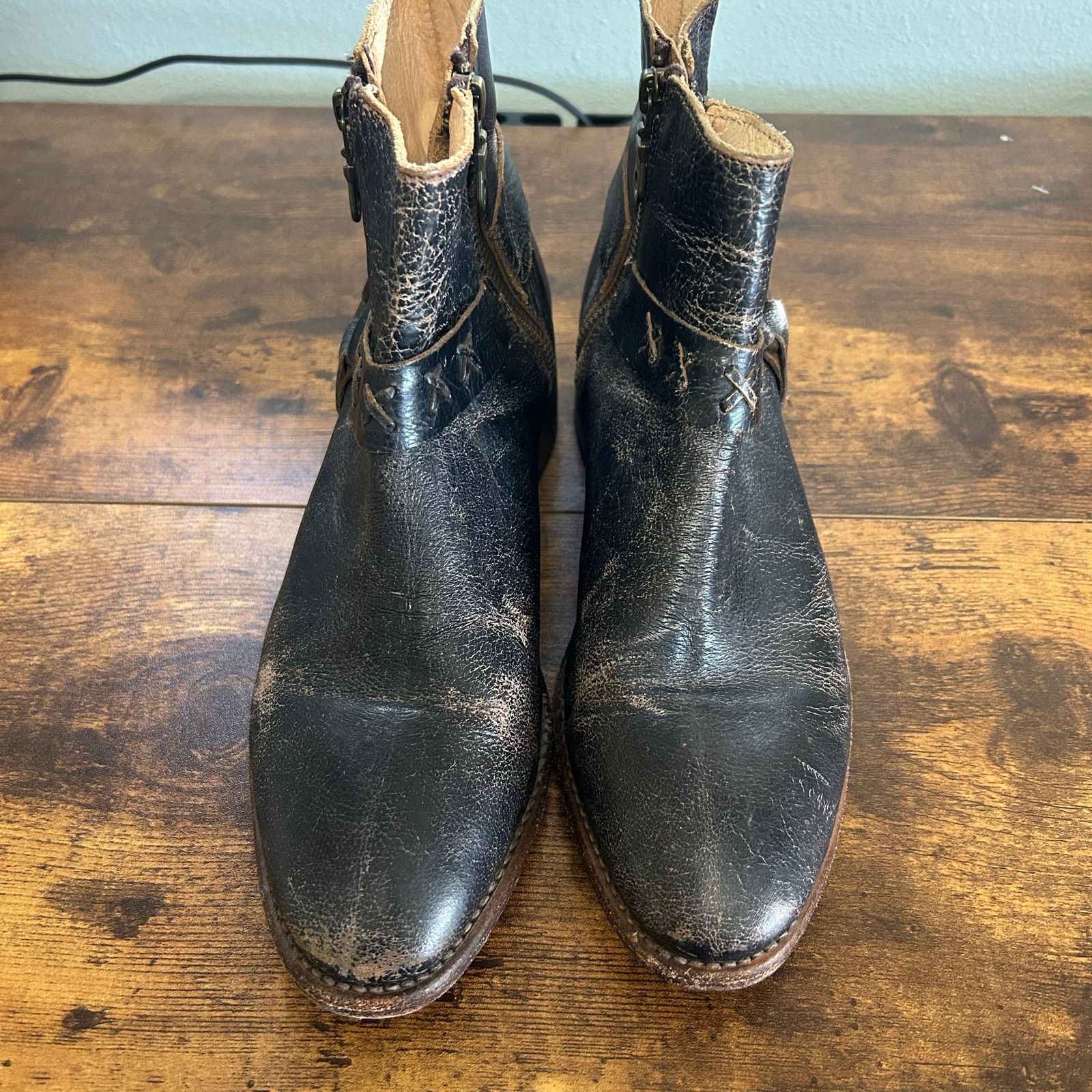 Bed Stu Bed Stu Boots Winslet Black Leather Ankle Boots 8.5 Patina Size US 8.5 / IT 38.5 - 10 Thumbnail