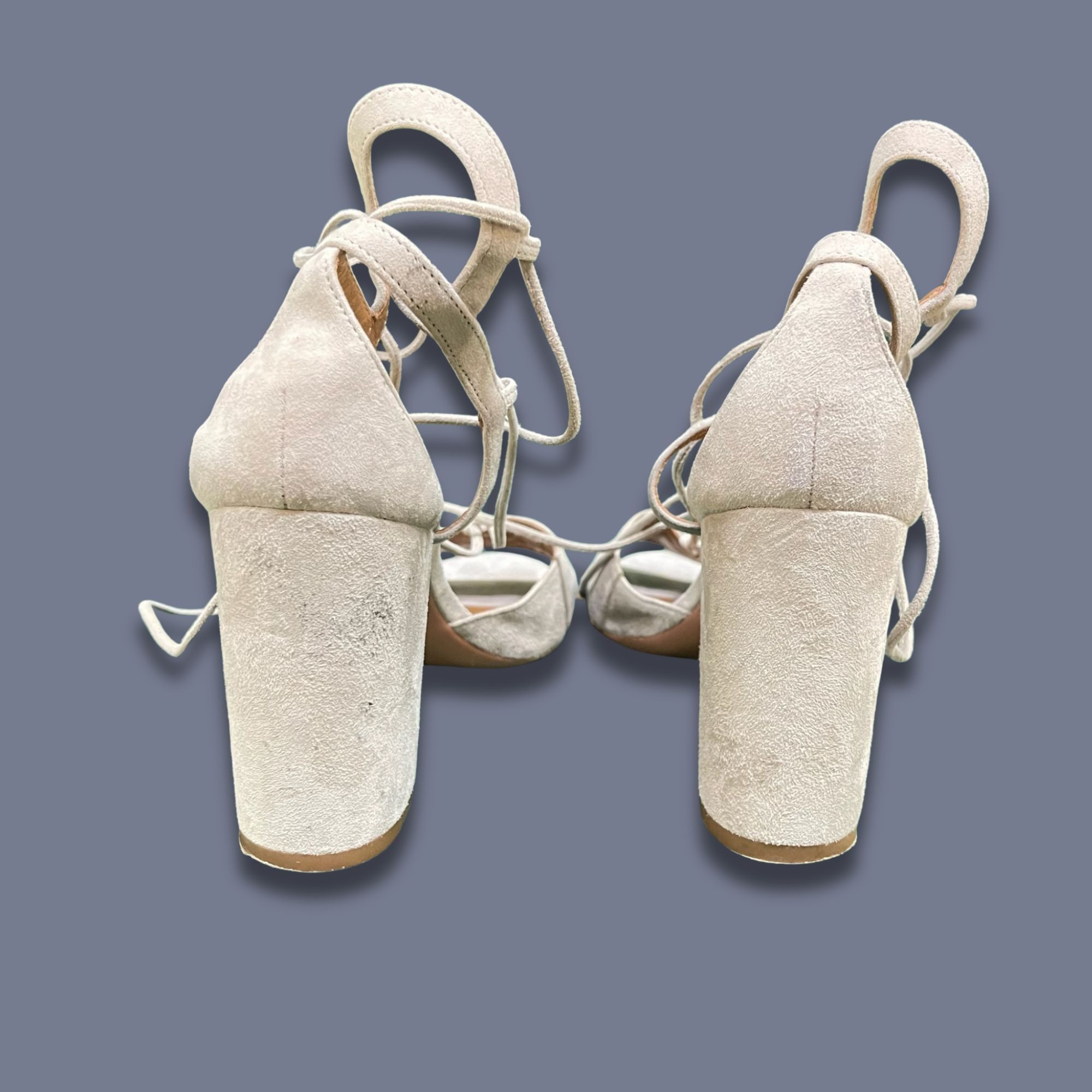 Aquazzura Aquazzura Austin Women Size 6.5 Suede Block Heel Sandals W/ Size US 6.5 / IT 36.5 - 4 Thumbnail