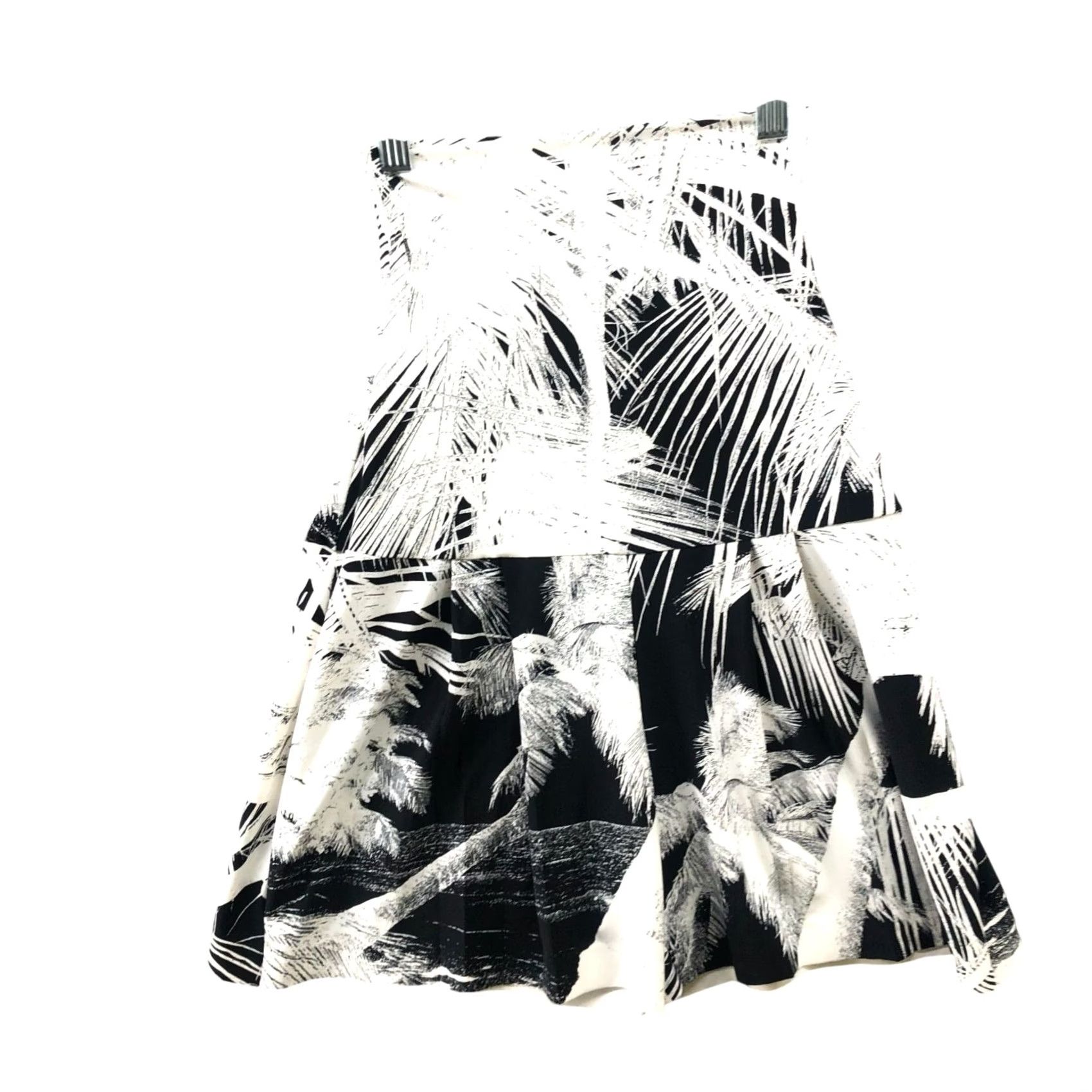 Norma Kamali Norma Kamali High Waisted Printed Shorts Womens XXS Black White Flounce Palm Size 24" / US 00 / IT 34 - 2 Thumbnail