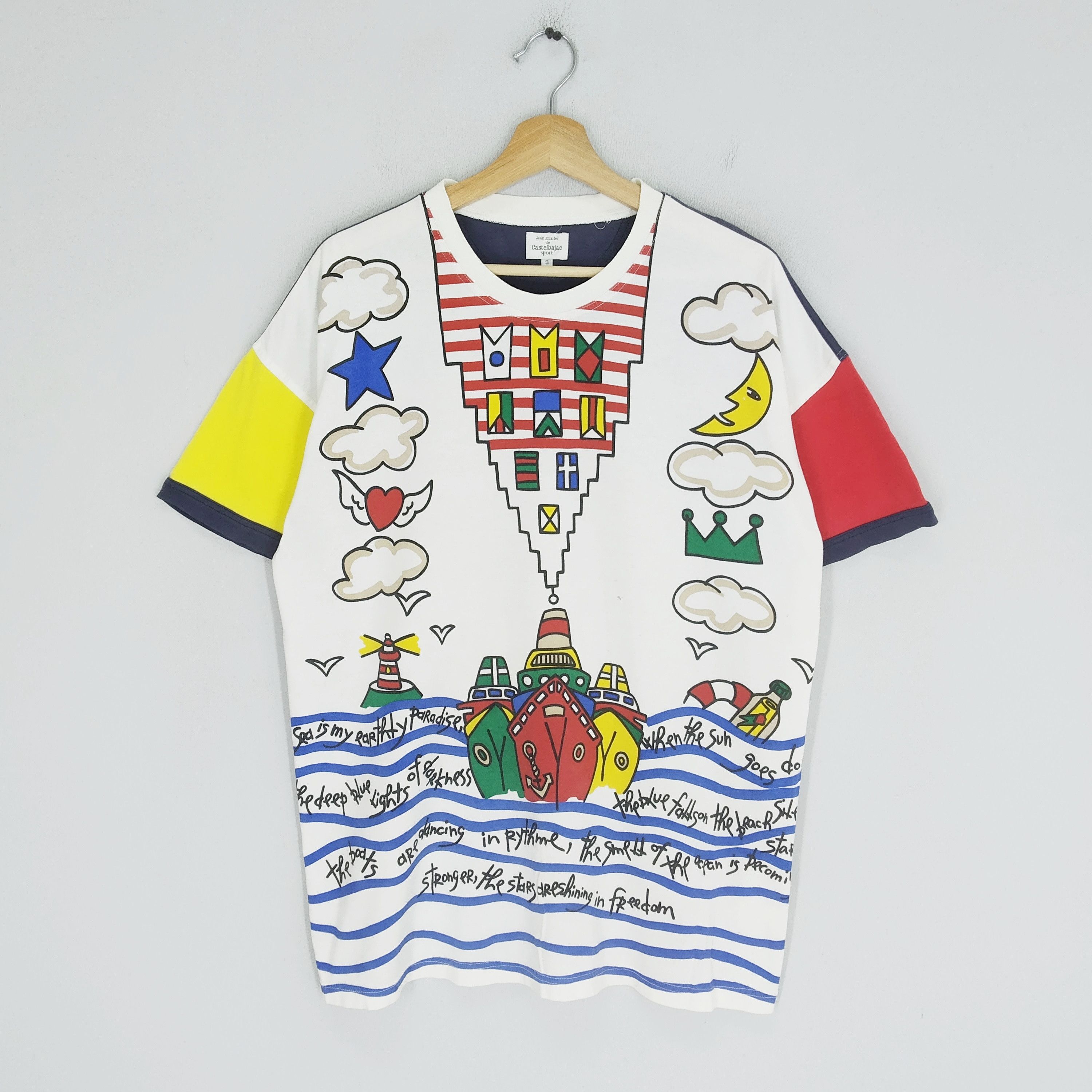Art Comes First Vintage 90s Jean Charles De Castelbajac Pop Art Sea Paradise Size US L / EU 52-54 / 3 - 1 Thumbnail