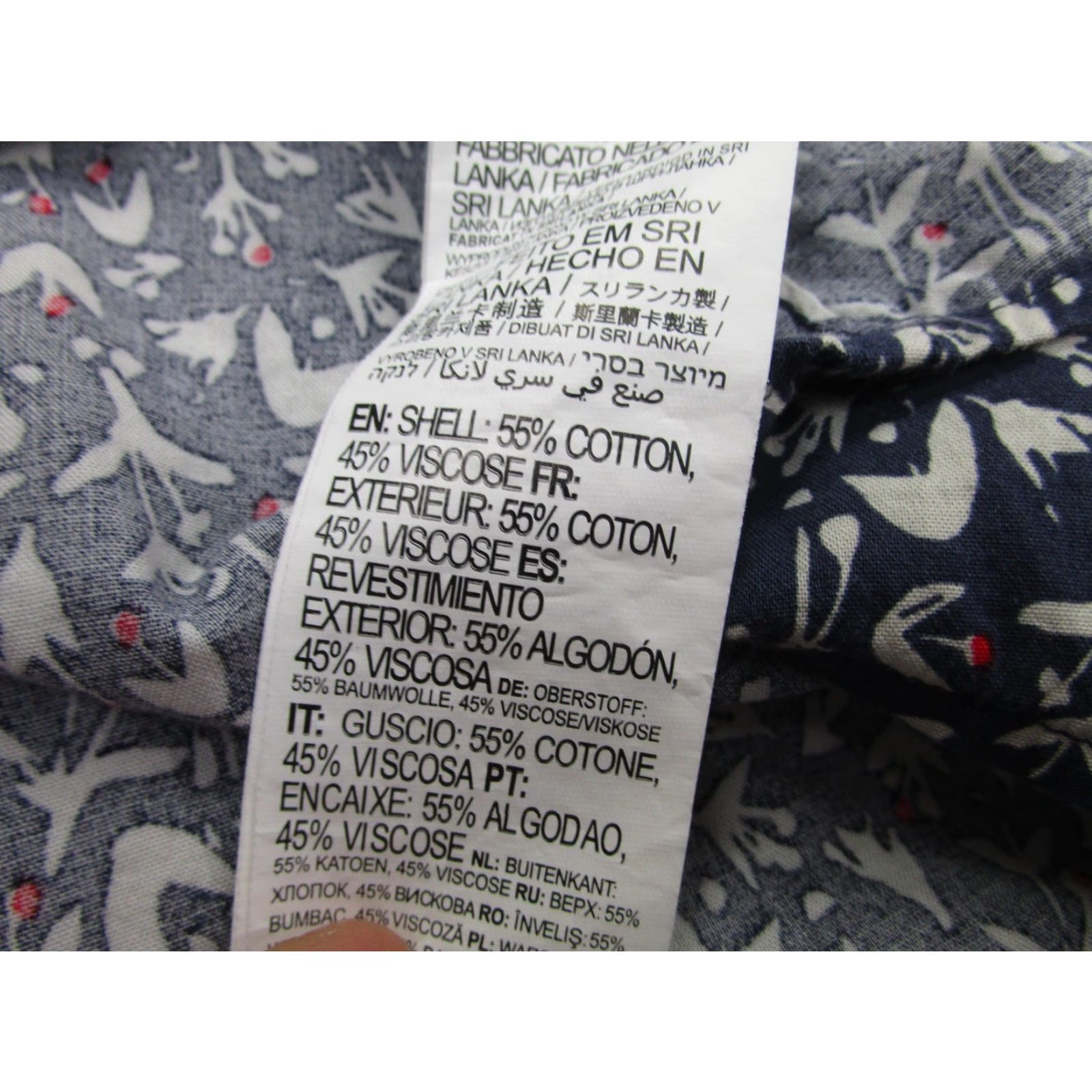 RVCA RVCA Shirt Mens Medium Blue Bird Print Woven Short Sleeve Button Front Casual Size US M / EU 48-50 / 2 - 5 Thumbnail