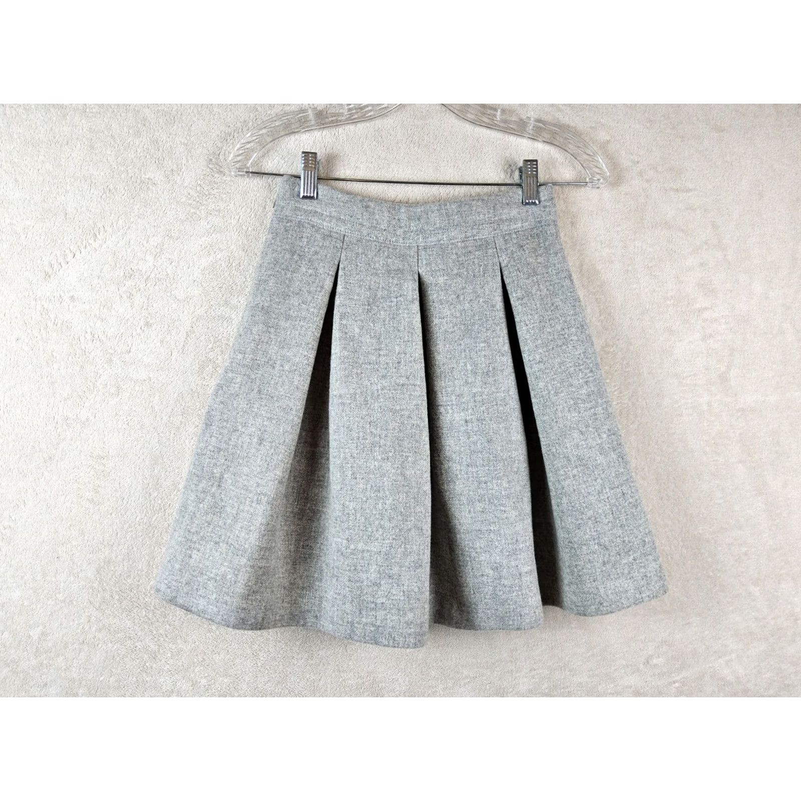 Miu Miu Miu Miu Skirt Mini 36 Women Wool Pleated Gray Short 100% Wool Womens Size 25" / US 0 / IT 36 - 3 Thumbnail
