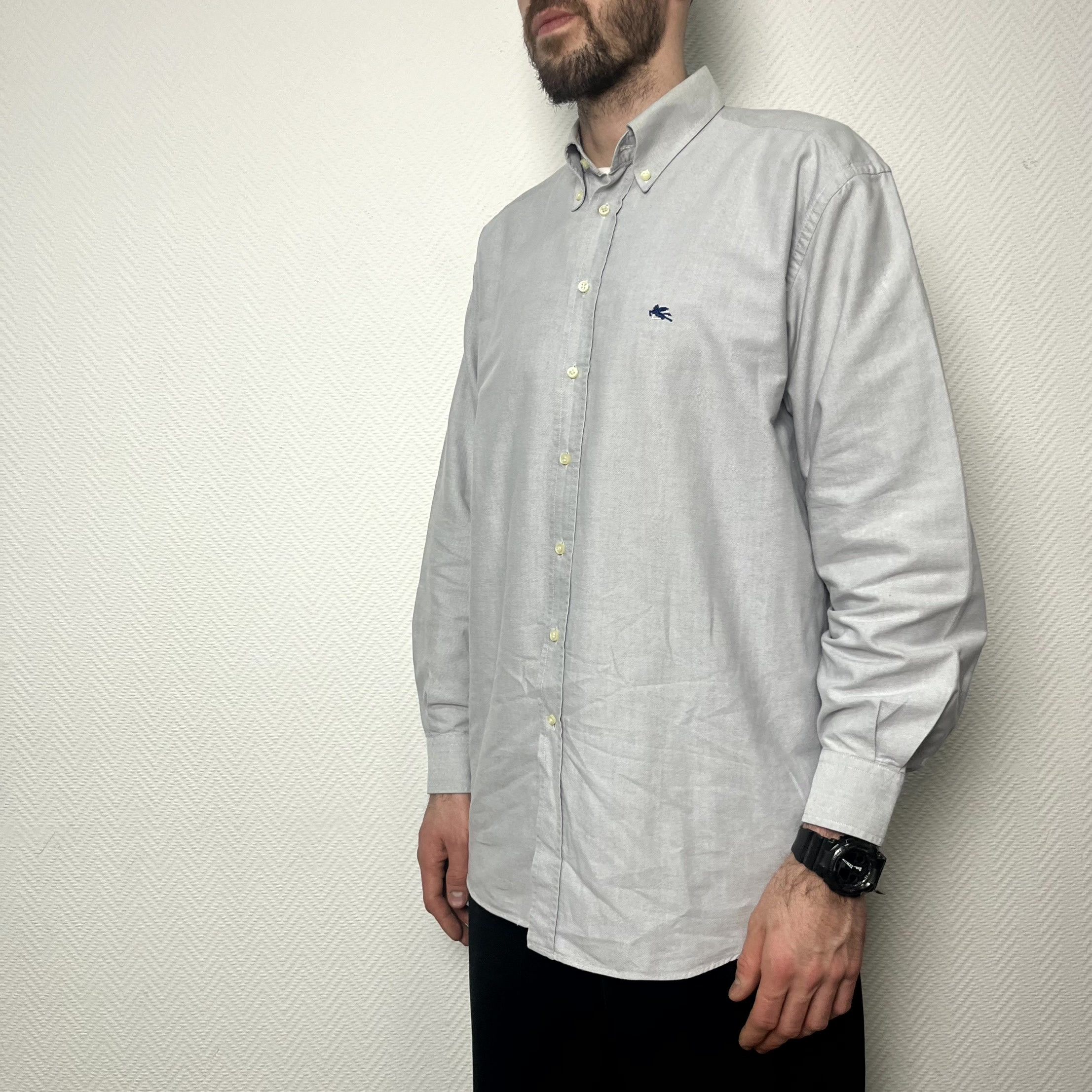 Etro ETRO Button Down Mens Long Sleeve Gray Shirt Size XL Size US XL / EU 56 / 4 - 11 Thumbnail