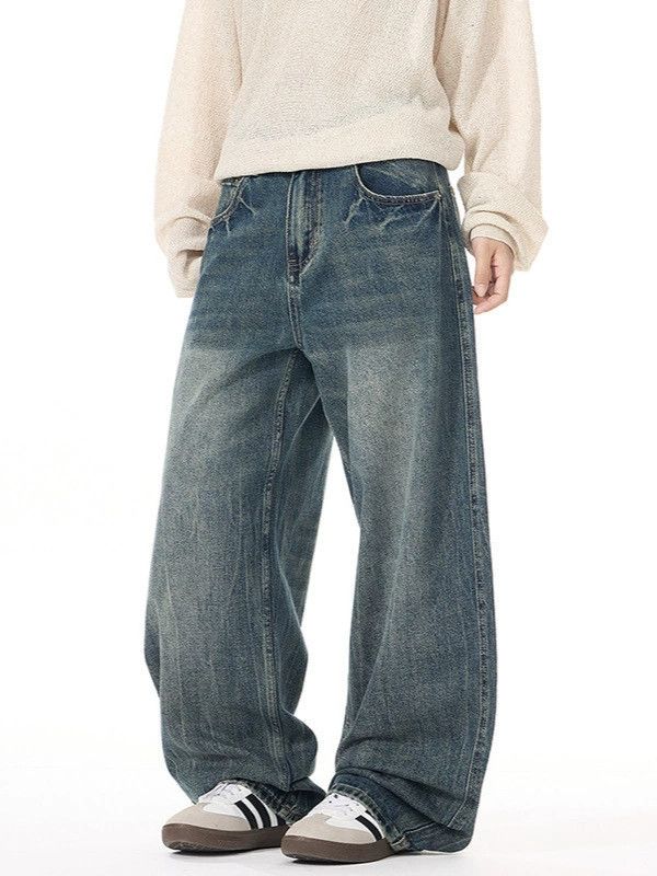 Jean Vintage distressed men's lightning loose scimitar jeans Size US 32 / EU 48 - 3 Thumbnail