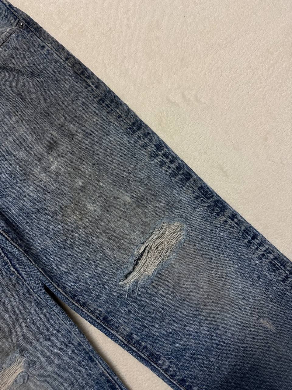 Vintage THRASHED 90s Style Abercrombie Rusty Distressed Flare Jean Size US 35 - 9 Thumbnail