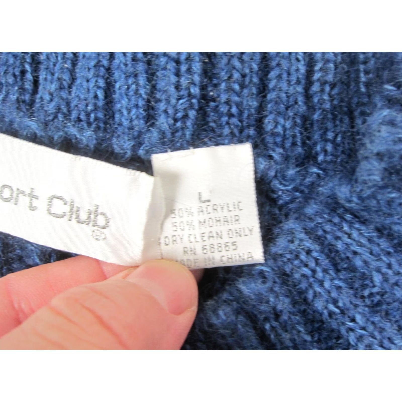 Vintage VINTAGE Paris Sport Club Sweater Womens Large Blue Cable Knit Mohair Crewneck Size L / US 10 / IT 46 - 4 Thumbnail