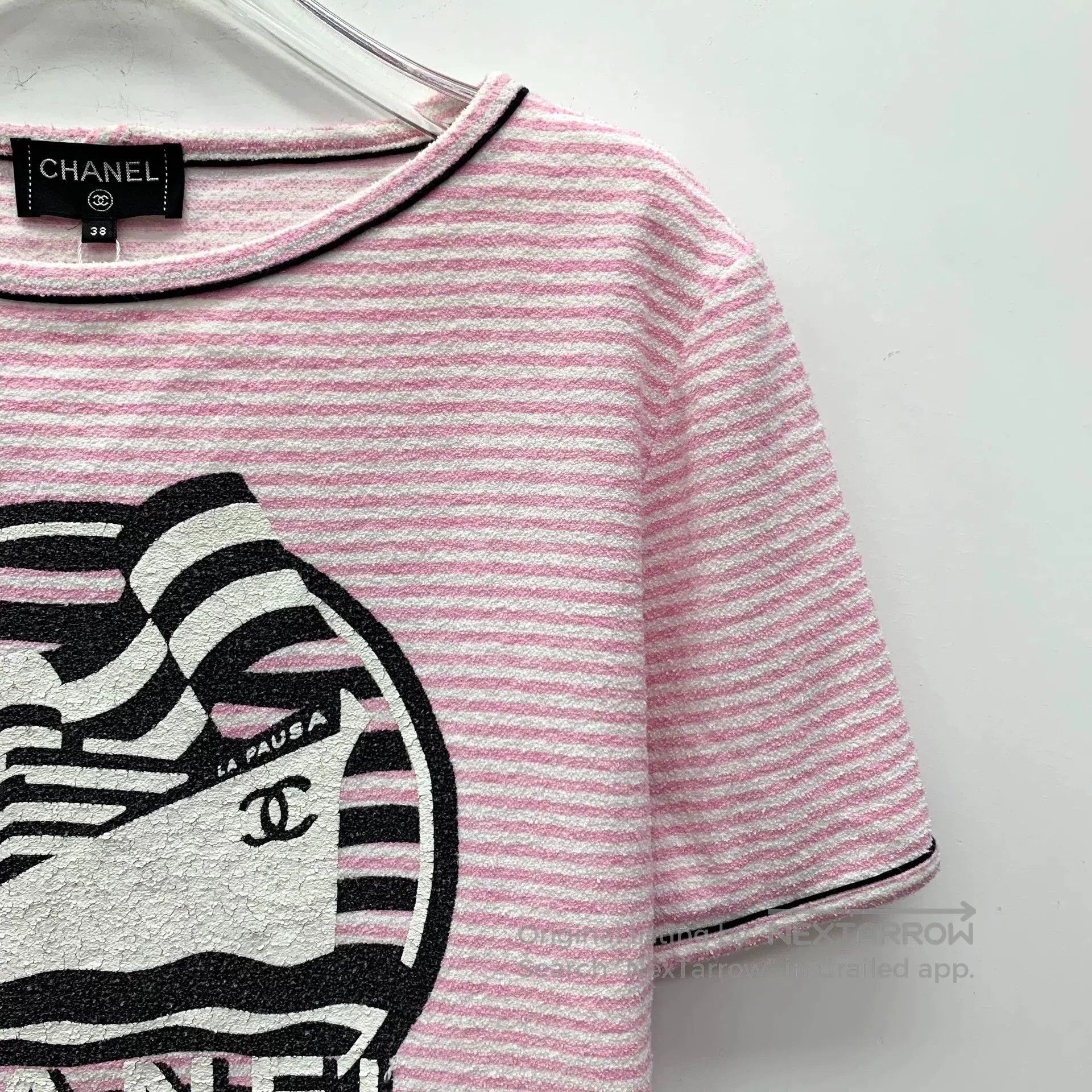Chanel pink striped chanel short sleeve t. Size US S / EU 44-46 / 1 - 3 Thumbnail