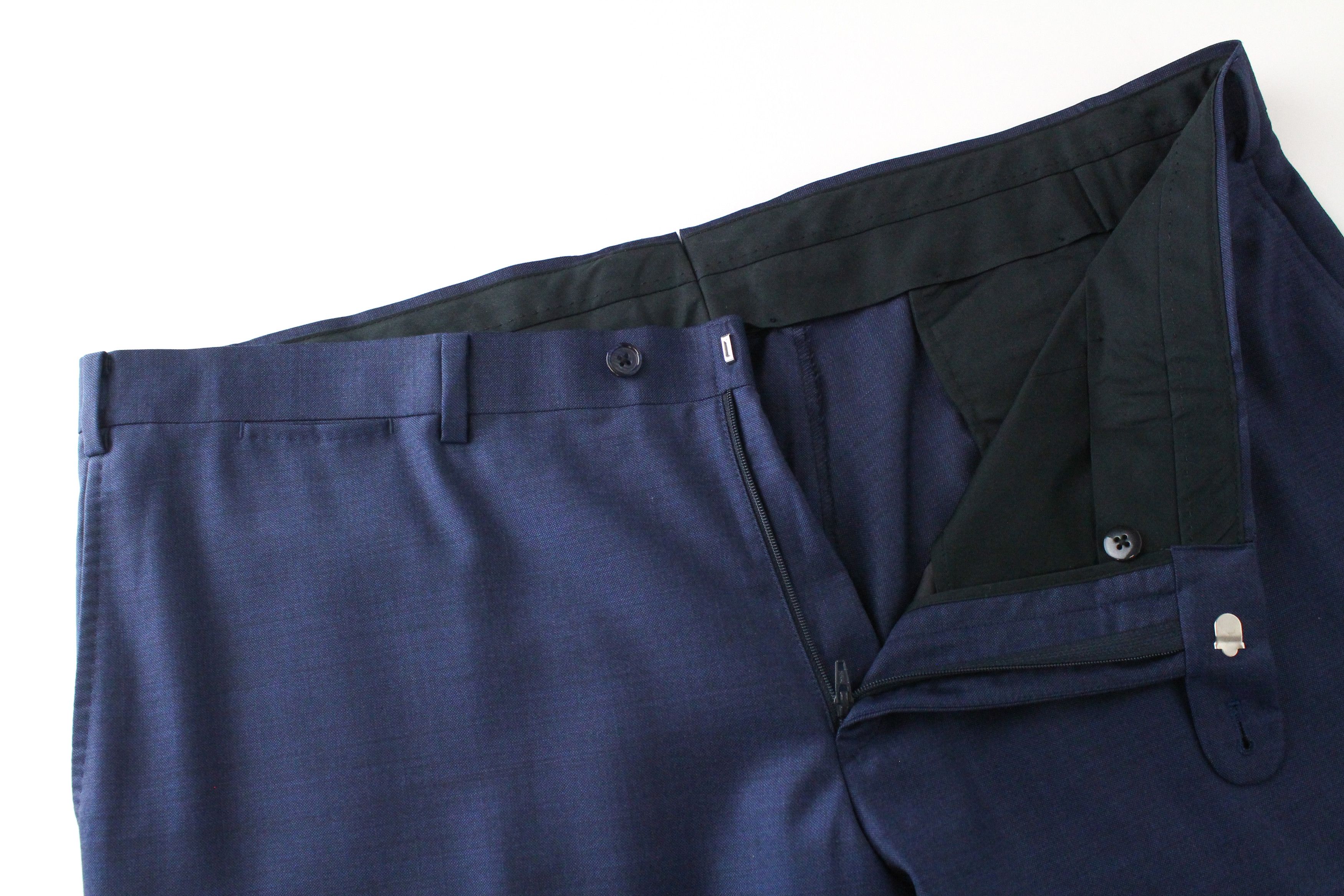 Suitsupply LAZIO UK50 Pleated Lined Blue Wool Trousers 61755 Size 50R - 3 Thumbnail
