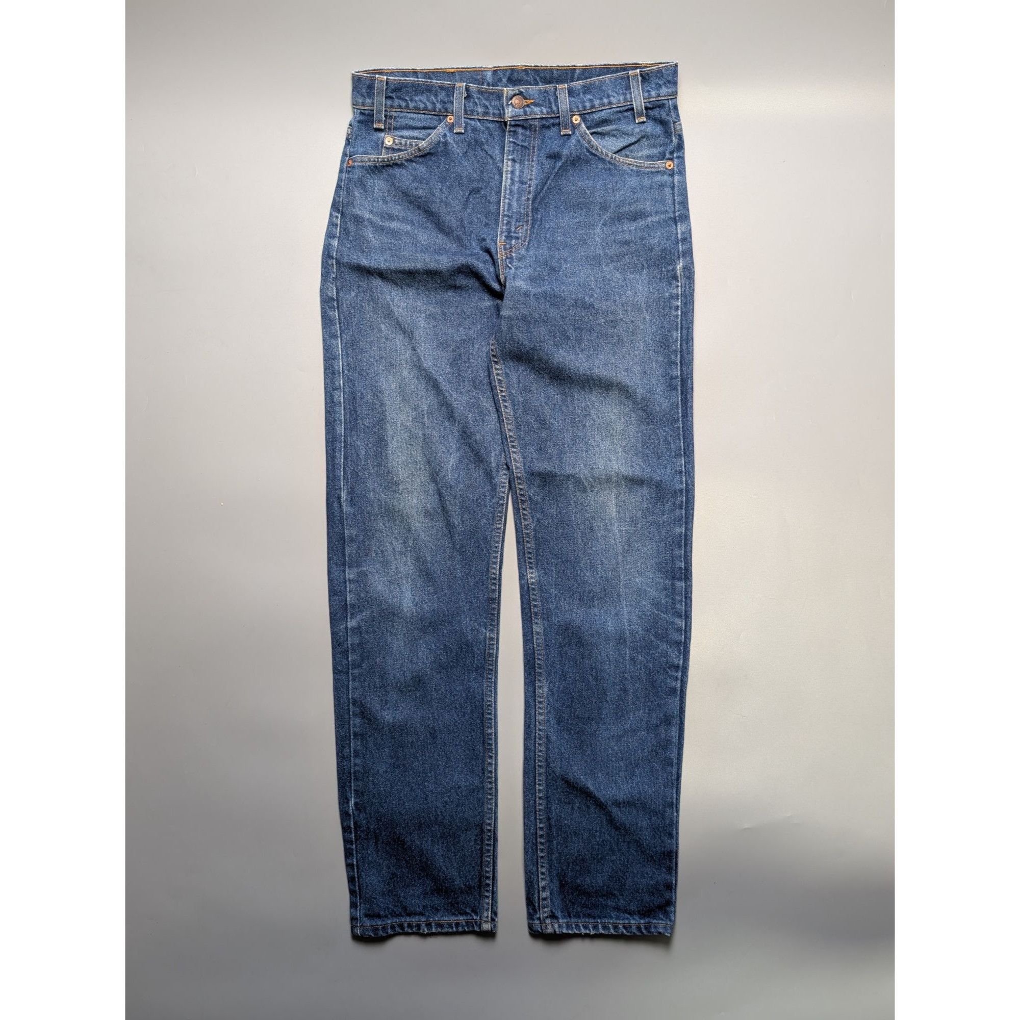 Levi's Levi's 505 Made In USA Orange Tab Indigo Denim Jeans (Y1074) Size US 34 / EU 50 - 1 Thumbnail