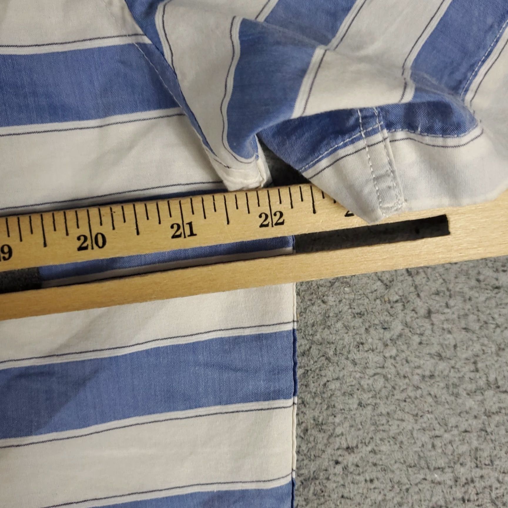 johnnie-O johnnie-O Shirt Adult Medium Blue White Striped Camp Collar Button Up Mens Size US M / EU 48-50 / 2 - 6 Thumbnail