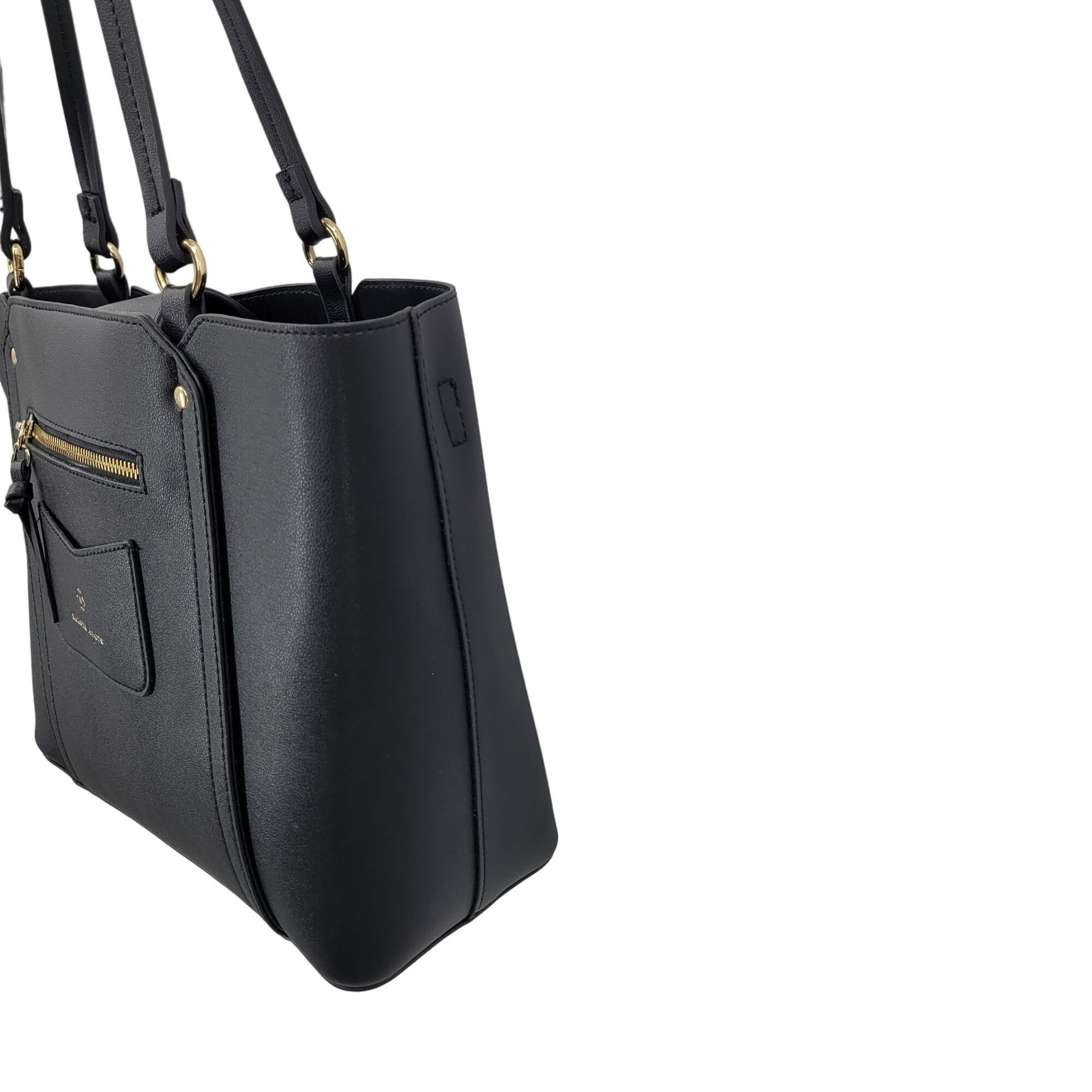 Nanette Lepore Nanette Lepore Black Vegan Faux Leather Tote Bag Multiple Po Size ONE SIZE - 8 Thumbnail
