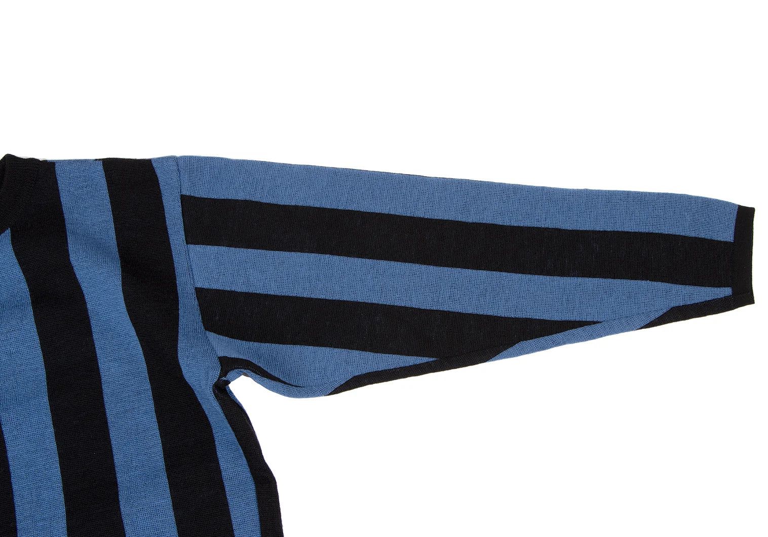 Issey Miyake Wool Stripe Knit in Black and Blue, Size M Size US M / EU 48-50 / 2 - 4 Thumbnail
