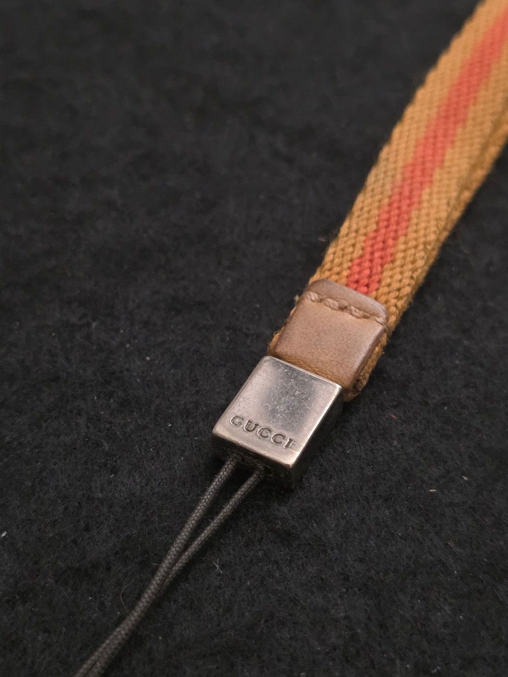 Gucci Vintage 90s Gucci Web Stripe Canvas Phone Strap Charm Size ONE SIZE - 2 Thumbnail