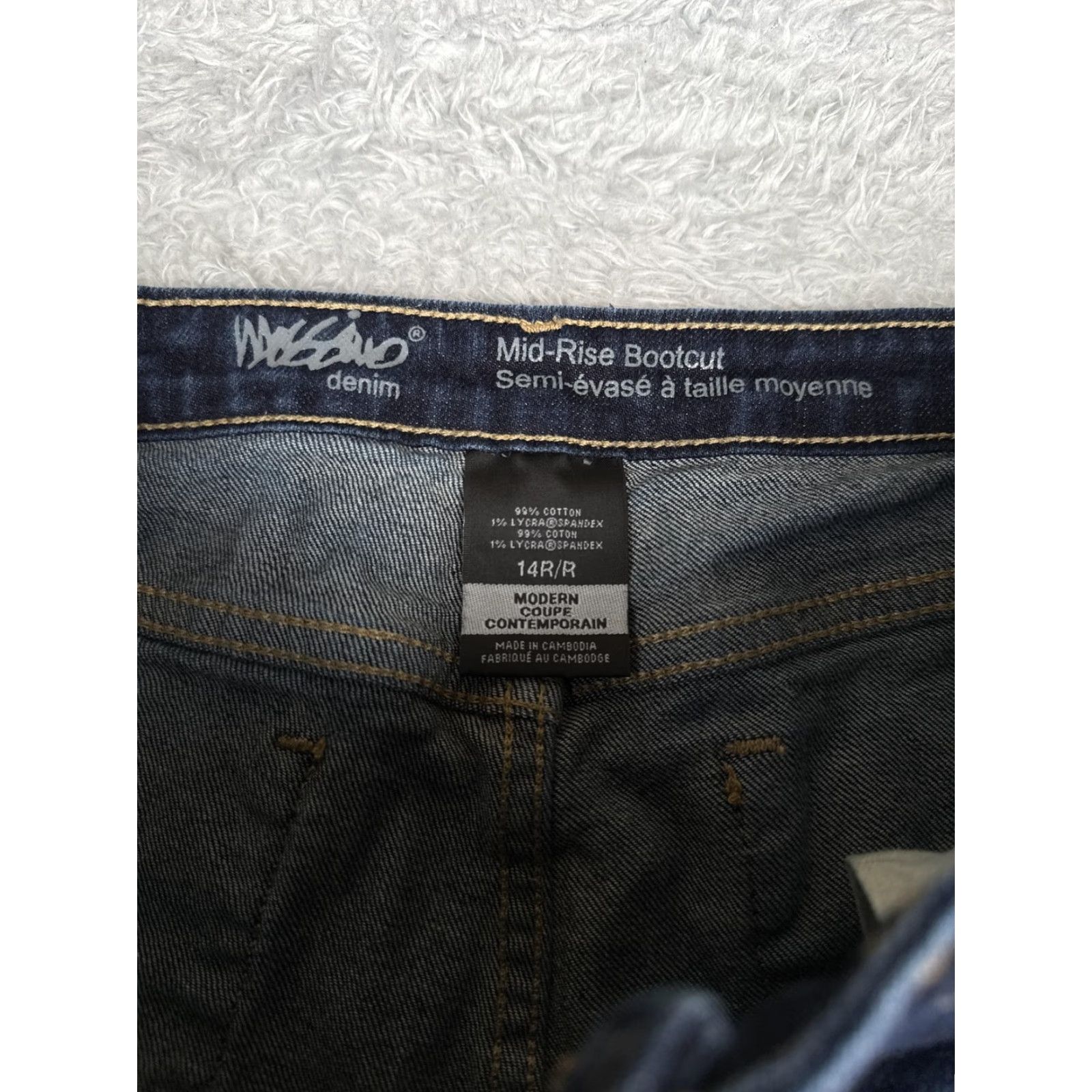 Mossimo Mossimo Jeans Womens 14R Dark Wash Blue Mid Rise Bootcut Denim Stretch 34x31 Size 36" / US 14 / IT 50 - 6 Thumbnail
