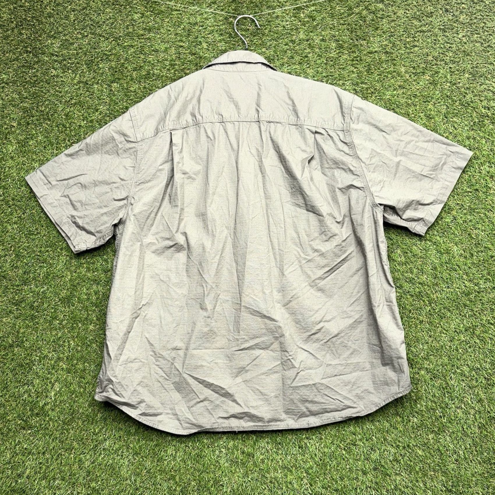 Vintage Brahma Shirt Mens XL Short Sleeve Button-Up Workwear Chest Pockets Green Solid Two Chest Pockets Button-Up Workwear Outdoor Mens XL Size US XL / EU 56 / 4 - 2 Thumbnail