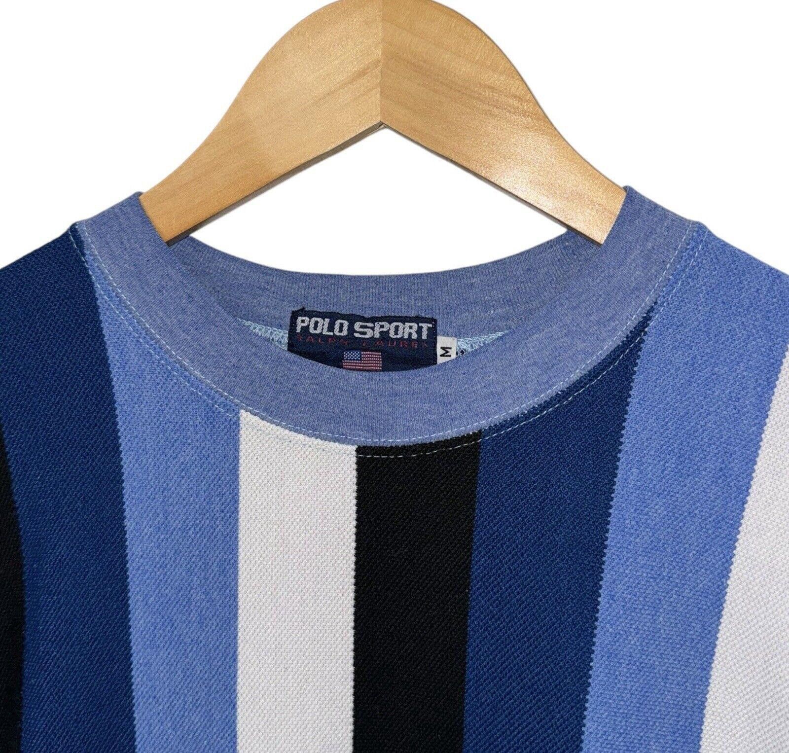 Polo Ralph Lauren Vintage Polo Sport Ralph Lauren Blue Stripe USA Flag Shirt M Size US M / EU 48-50 / 2 - 2 Thumbnail