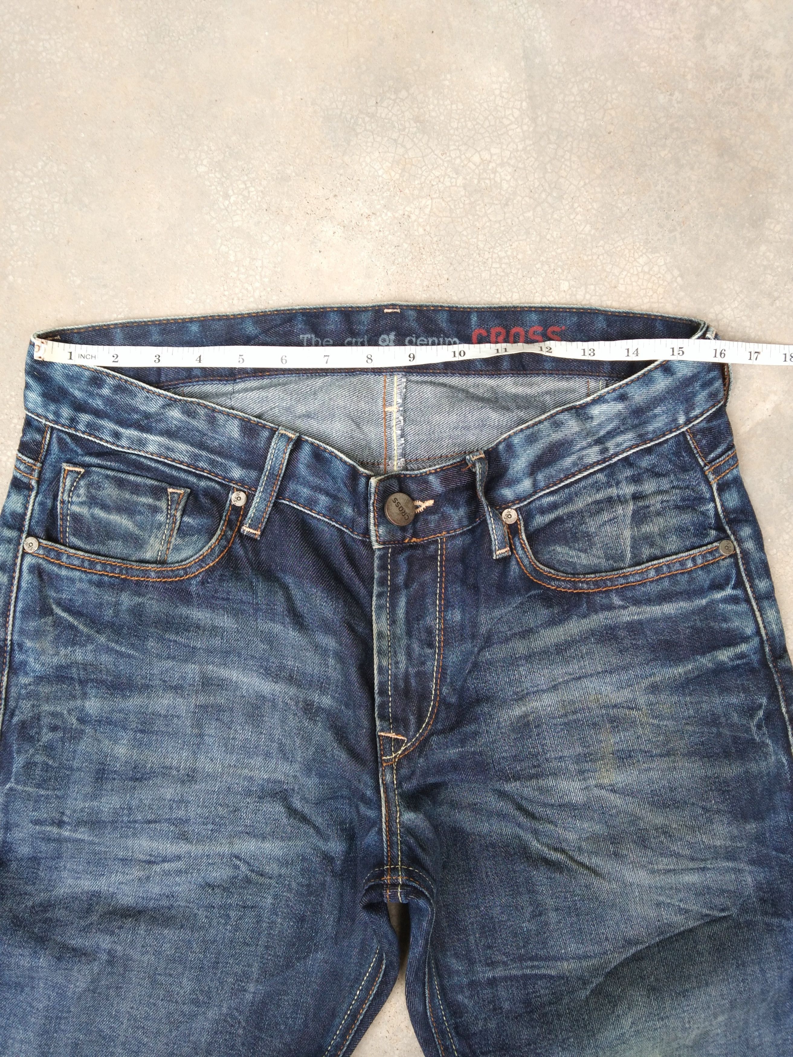 Jean Cross Jeanswear Straight Leg Blue Wash Denim 31x32 Size US 31 - 4 Thumbnail