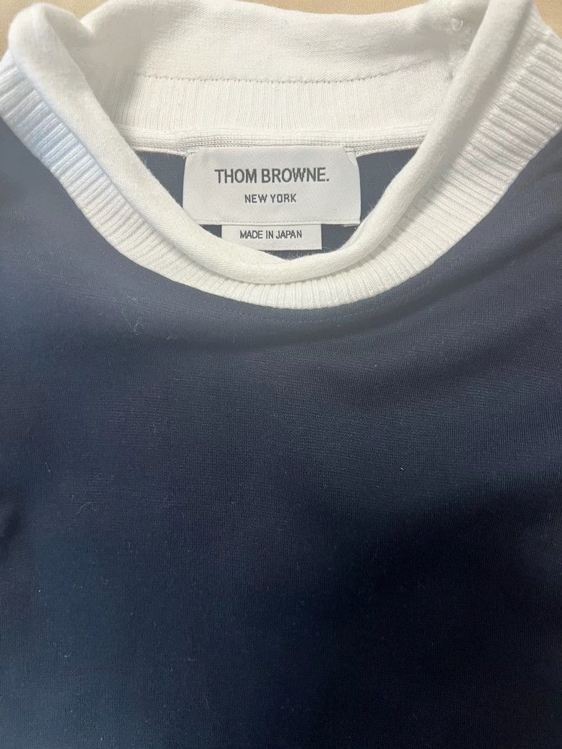 Thom Browne Thom Browne Dark blue white edged short sleeves Size US XS / EU 42 / 0 - 2 Thumbnail