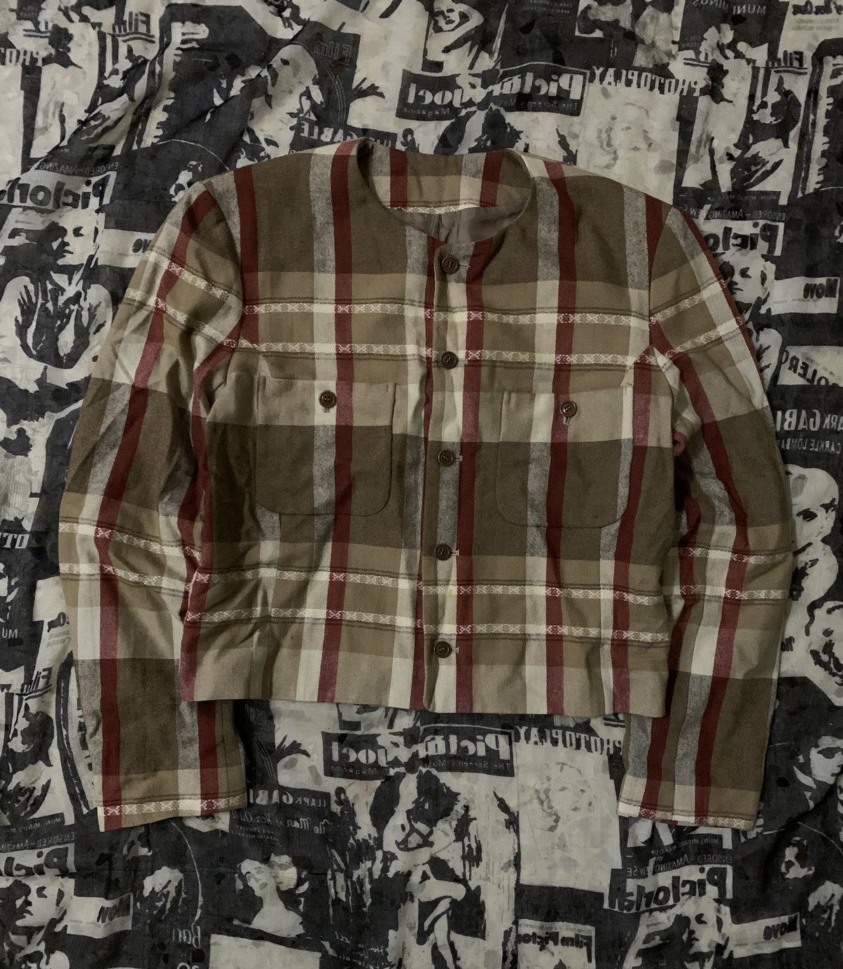 Yohji Yamamoto 💥Vintage Y’s Bis Yohji Yamamoto Tartan Checked Jacket Size S / US 4 / IT 40 - 1 Thumbnail