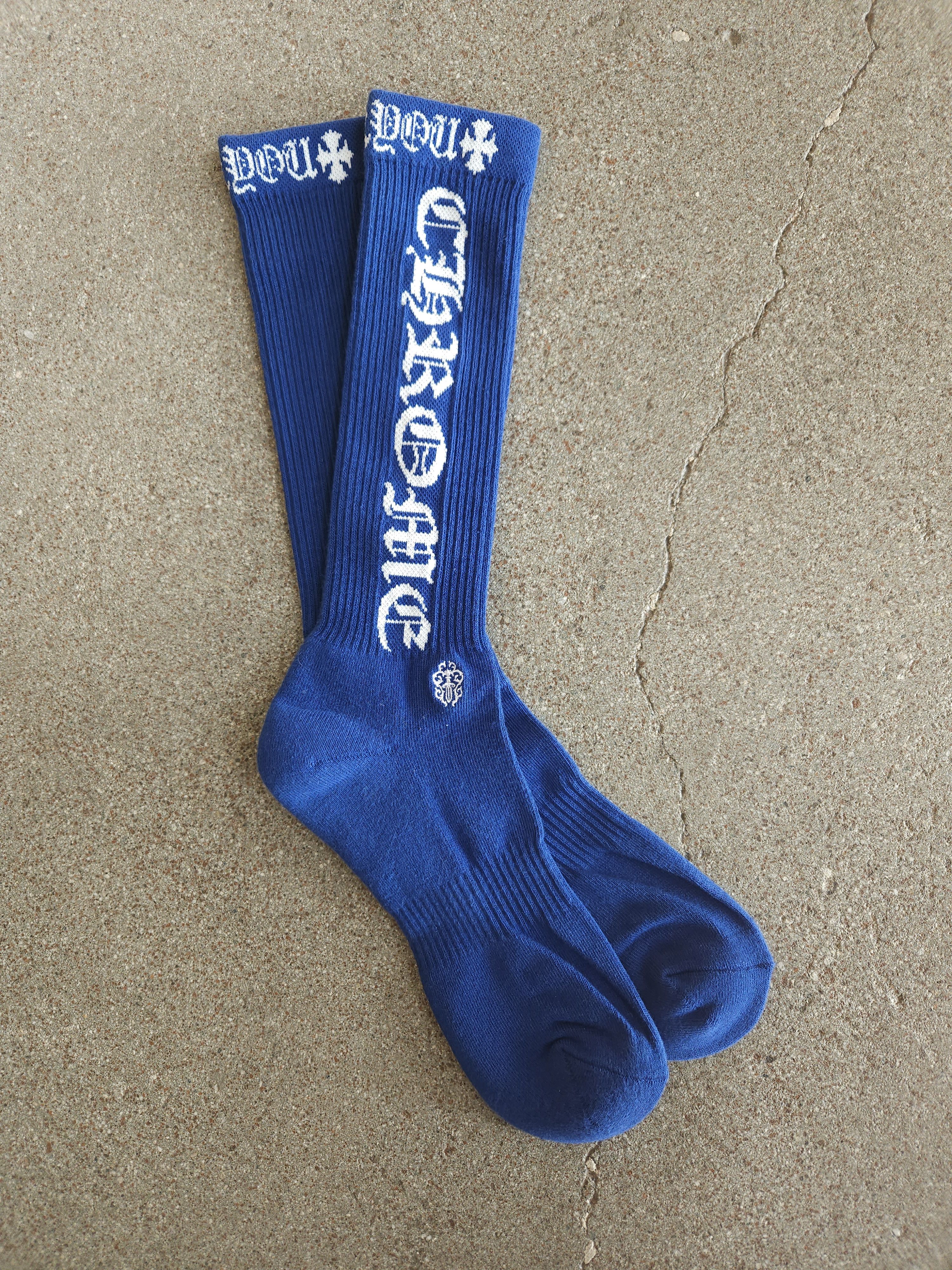 image of Chrome Hearts Logo Color Socks Shoes in Blue, Men's (Size 9.5)