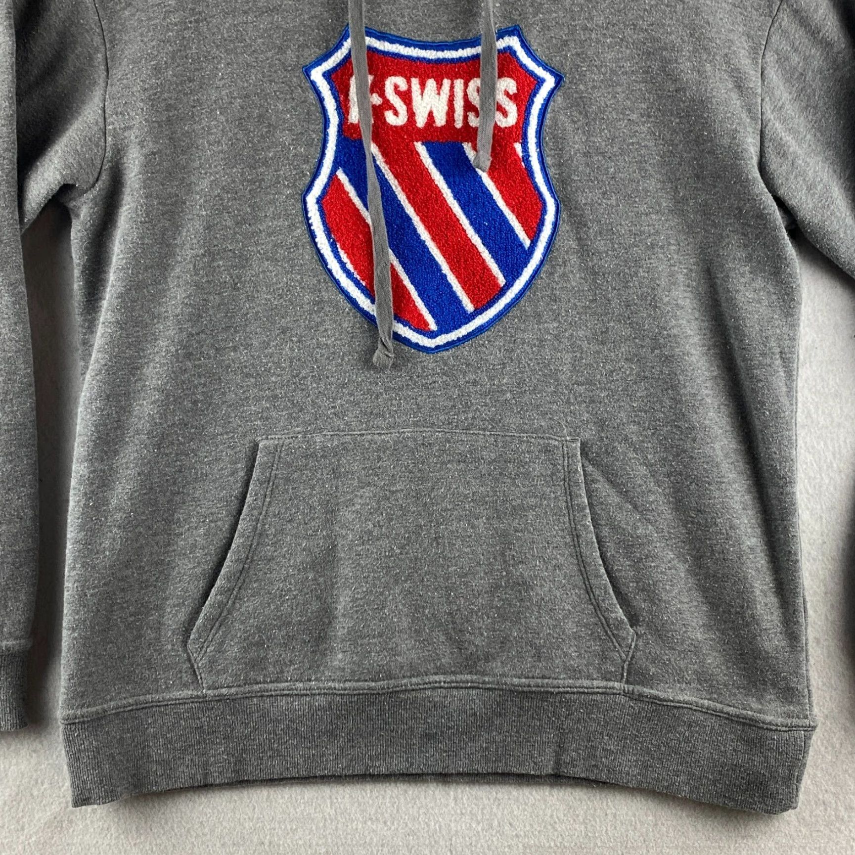 Vintage K Swiss Hoodie Mens M Gray Pullover Hooded Fleece Embroidered Drawstring Logo Size US M / EU 48-50 / 2 - 3 Thumbnail