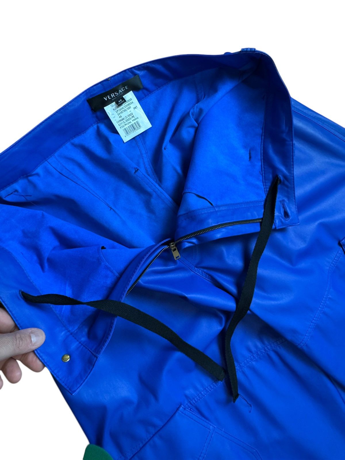 Versace Versace Leather Cargo Pants - Electric Blue Size US 33 - 9 Thumbnail