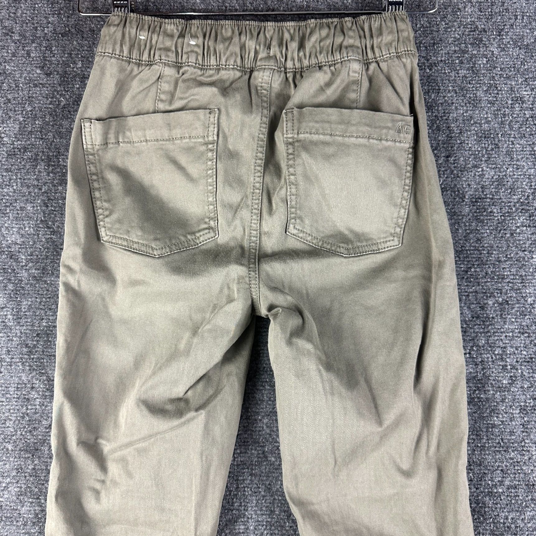 American Eagle Outfitters VINTAGE American Eagle Pants Womens 0 Khaki Green Cotton Stretch Tapered Leg Pockets Size 25" / US 0 / IT 36 - 7 Thumbnail