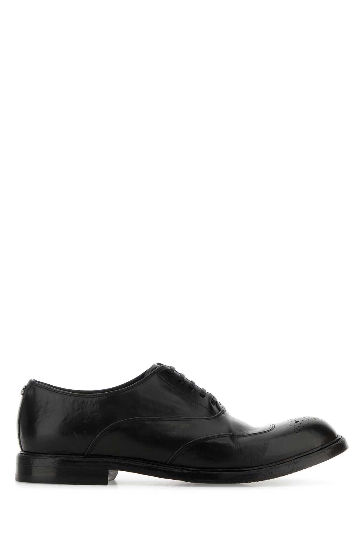 Dolce & Gabbana Black Leather Marsala Lace-Up Shoes Size US 9 / EU 42 - 1 Thumbnail