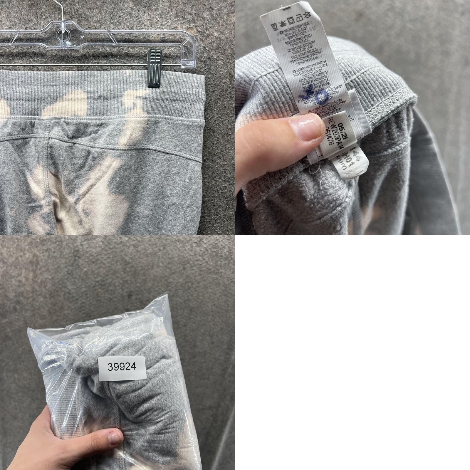 Reebok Reebok Jogger Sweatpants Womens Large Gray Tie Dye Fleece Tapered Pants Athletic Size 36" / US 14 / IT 50 - 8 Thumbnail