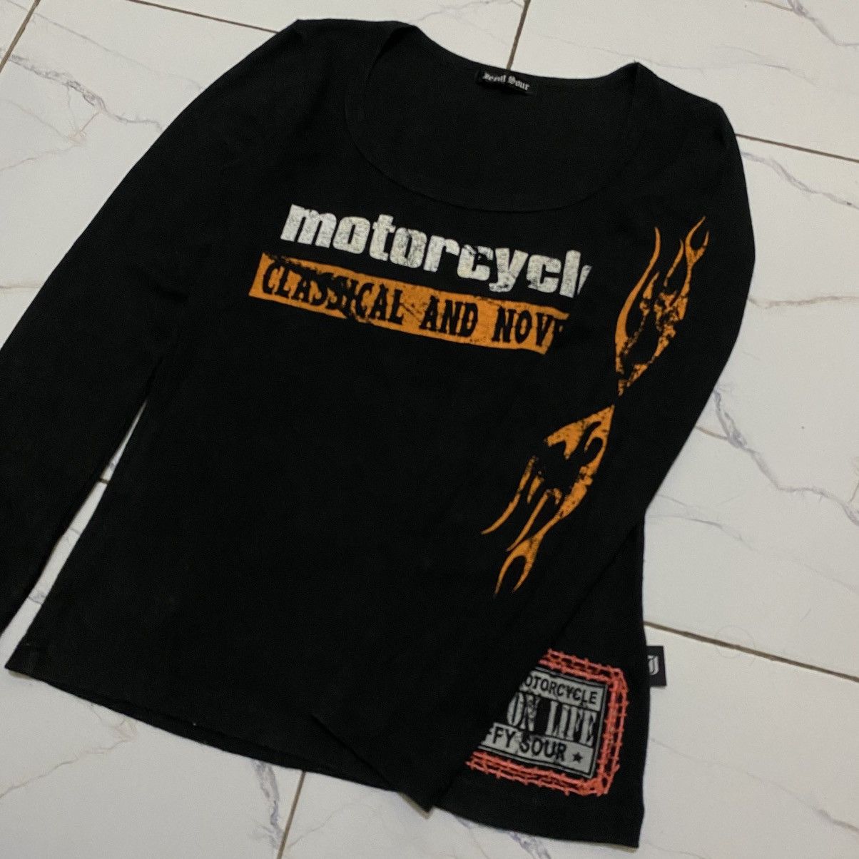 If Six Was Nine 2000s Jeffy Sour “Indiana Motorcycle” Longsleeve Size M / US 6-8 / IT 42-44 - 5 Thumbnail