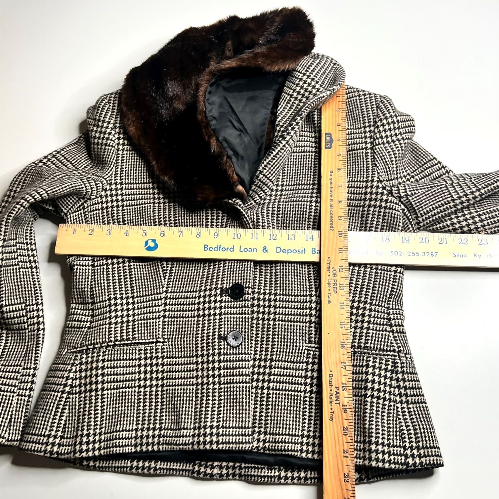 Ralph Lauren VINTAGE Ralph Lauren Equestrian Wool Blazer Jacket Faux Fur Collar Brown Plaid Size 12 Size XL / US 12-14 / IT 48-50 - 3 Thumbnail