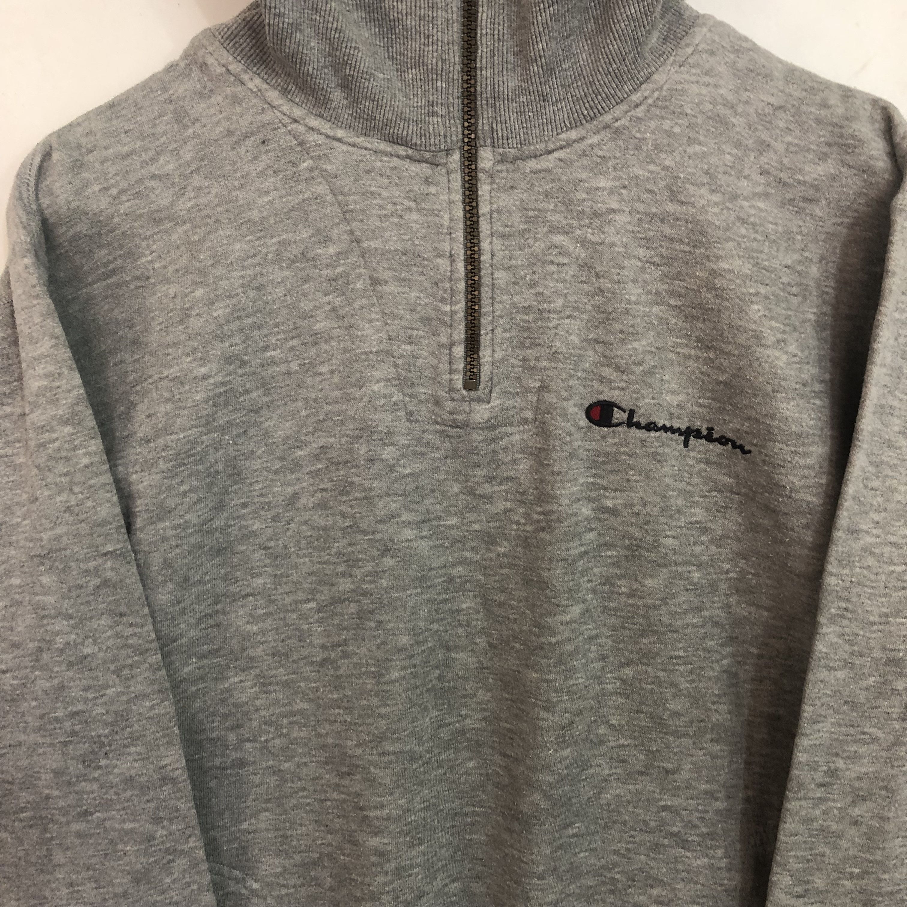 Champion Vintage Half Zip Jumper Sweatshirt Grey Sweatshirt Medium Size US M / EU 48-50 / 2 - 3 Thumbnail