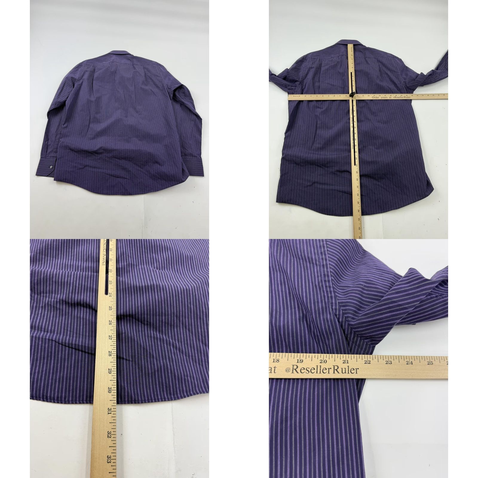 Hugo Boss BOSS Hugo Boss Shirt Mens 16.5 34/35 Purple Stripe Long Sleeve Button Up Dress Shirt Mens 16.5 34/35 Purple Stripe Dress Shirt Size 46R - 8 Thumbnail