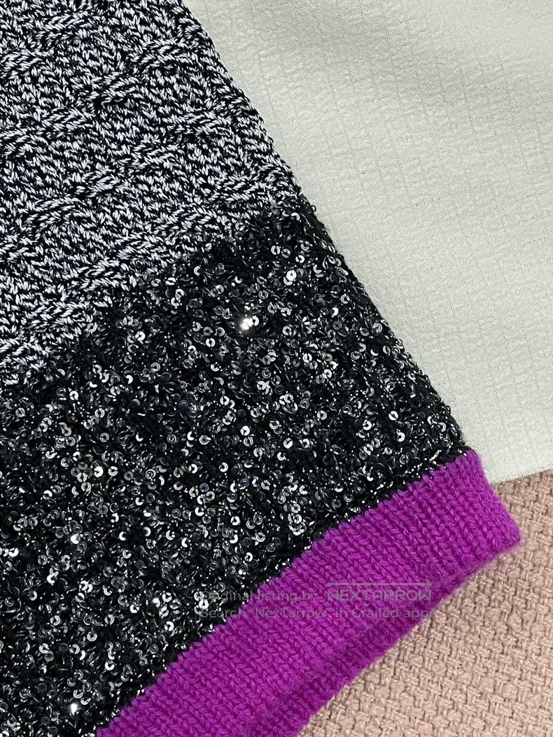 Chanel Chanel 21k purple gray hem sequin skirt Size 25" / US 0 / IT 36 - 3 Thumbnail