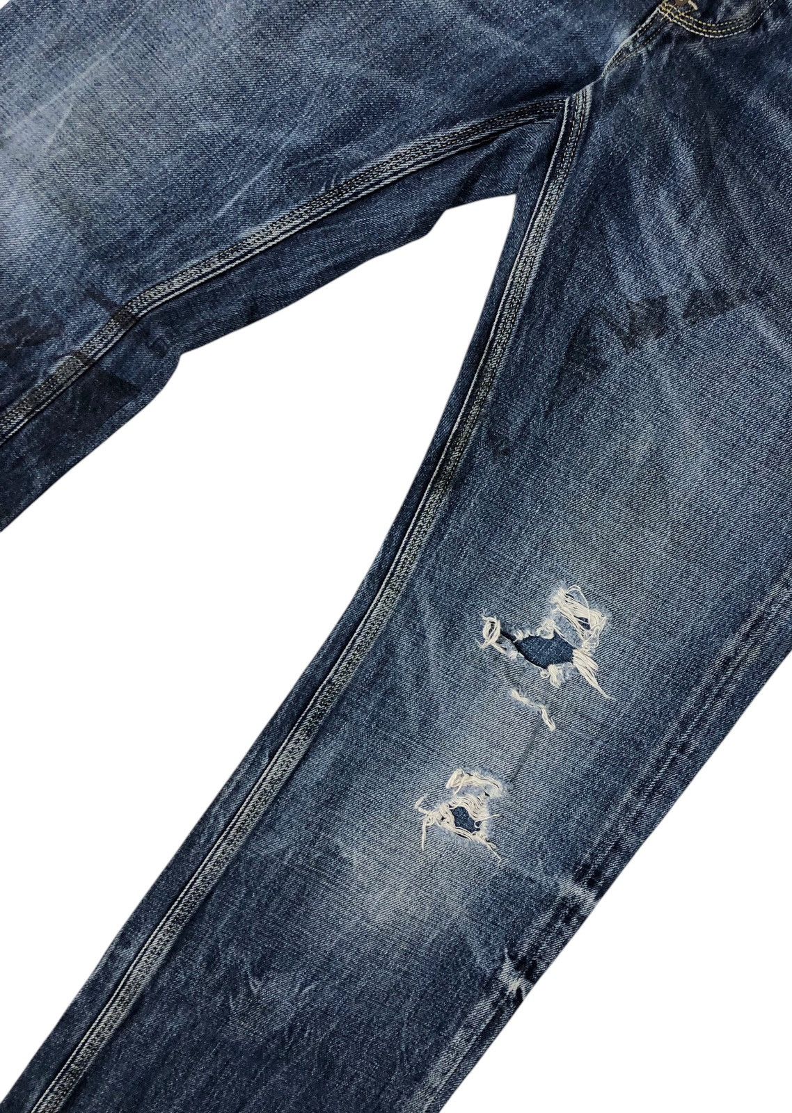 Japanese Brand Japan Rags Heritage Stone Washed Distressed Denim Jeans Size US 32 / EU 48 - 8 Thumbnail