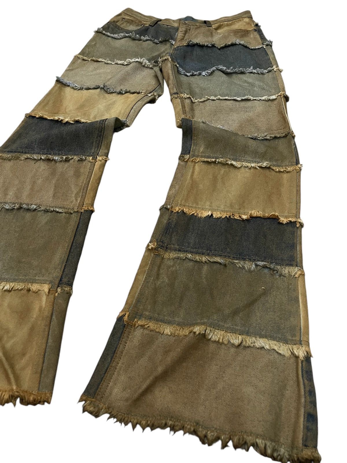 GOSTAR DE FUGA × If Six Was Nine × Shellac Mud Wash Hagi Layered Flared Jeans Japanese Brand Size US 30 / EU 46 - 11 Thumbnail