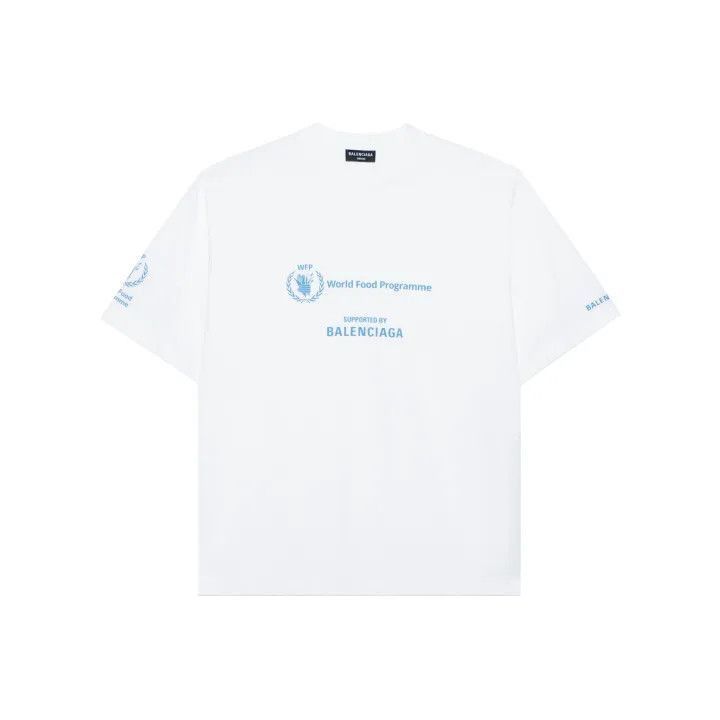 Balenciaga Balenciaga Balenciaga White Logo Print Short Sleeve TShirt Size US S / EU 44-46 / 1 - 1 Thumbnail