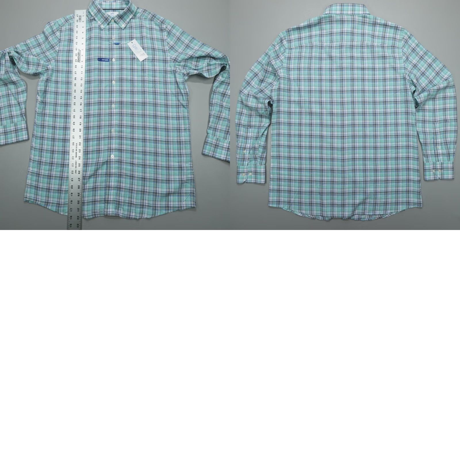 Southern Tide Southern Tide Emerald Shores Plaid Headland LS Plaid Sport Shirt L Mint Mens Button-Up Size US L / EU 52-54 / 3 - 8 Thumbnail