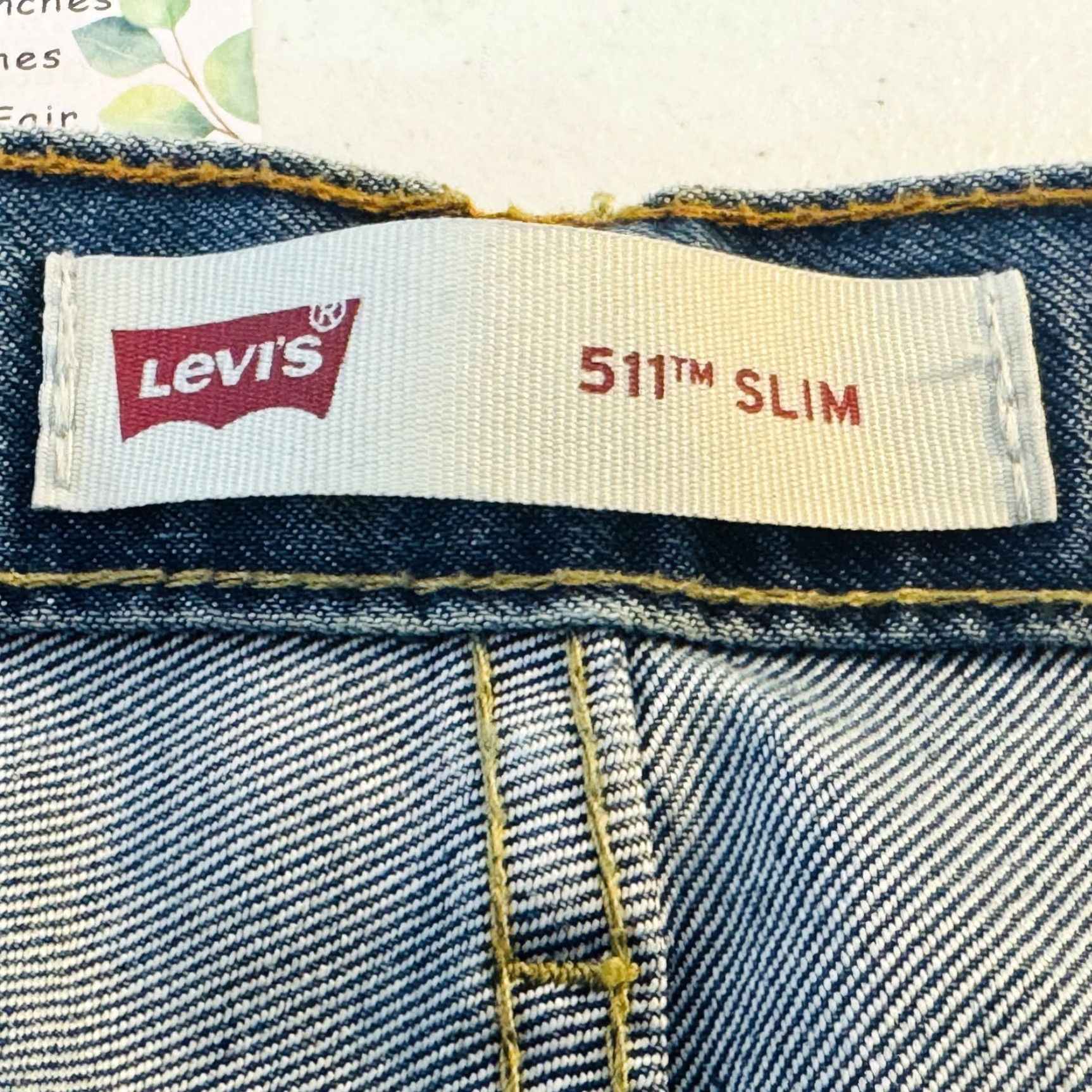 Levi's Levi's 511 Slim Jeans Mens 29x31 Blue Light Wash Tapered Mid Rise Denim Zip Size US 29 - 6 Thumbnail