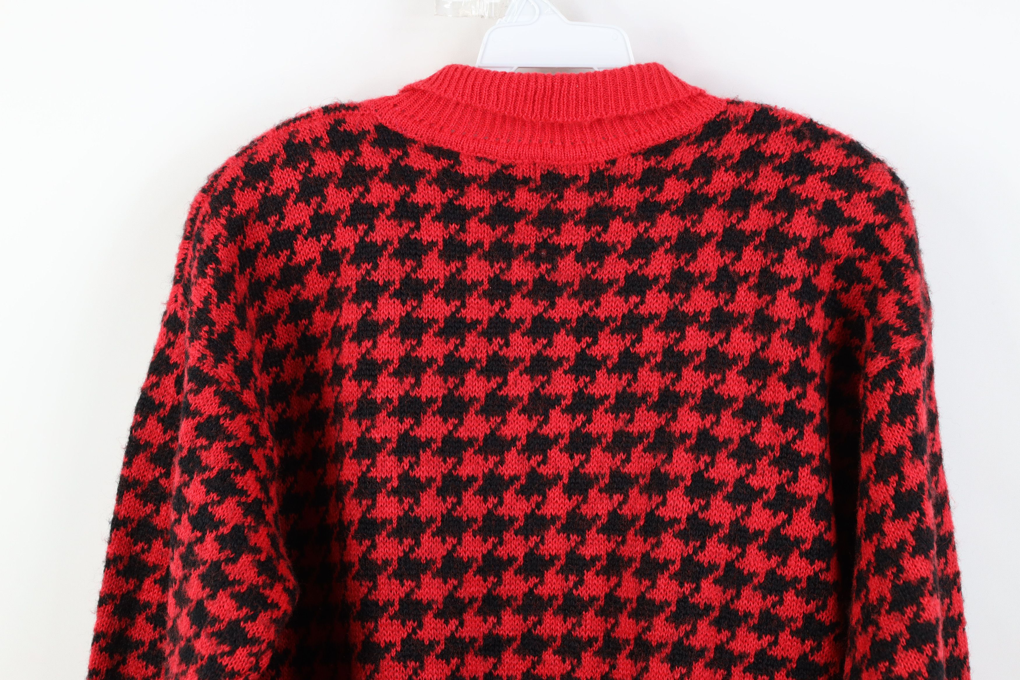 Vintage Vintage 90s Streetwear Houndstooth Knit Collared Sweater Size M / US 6-8 / IT 42-44 - 11 Thumbnail