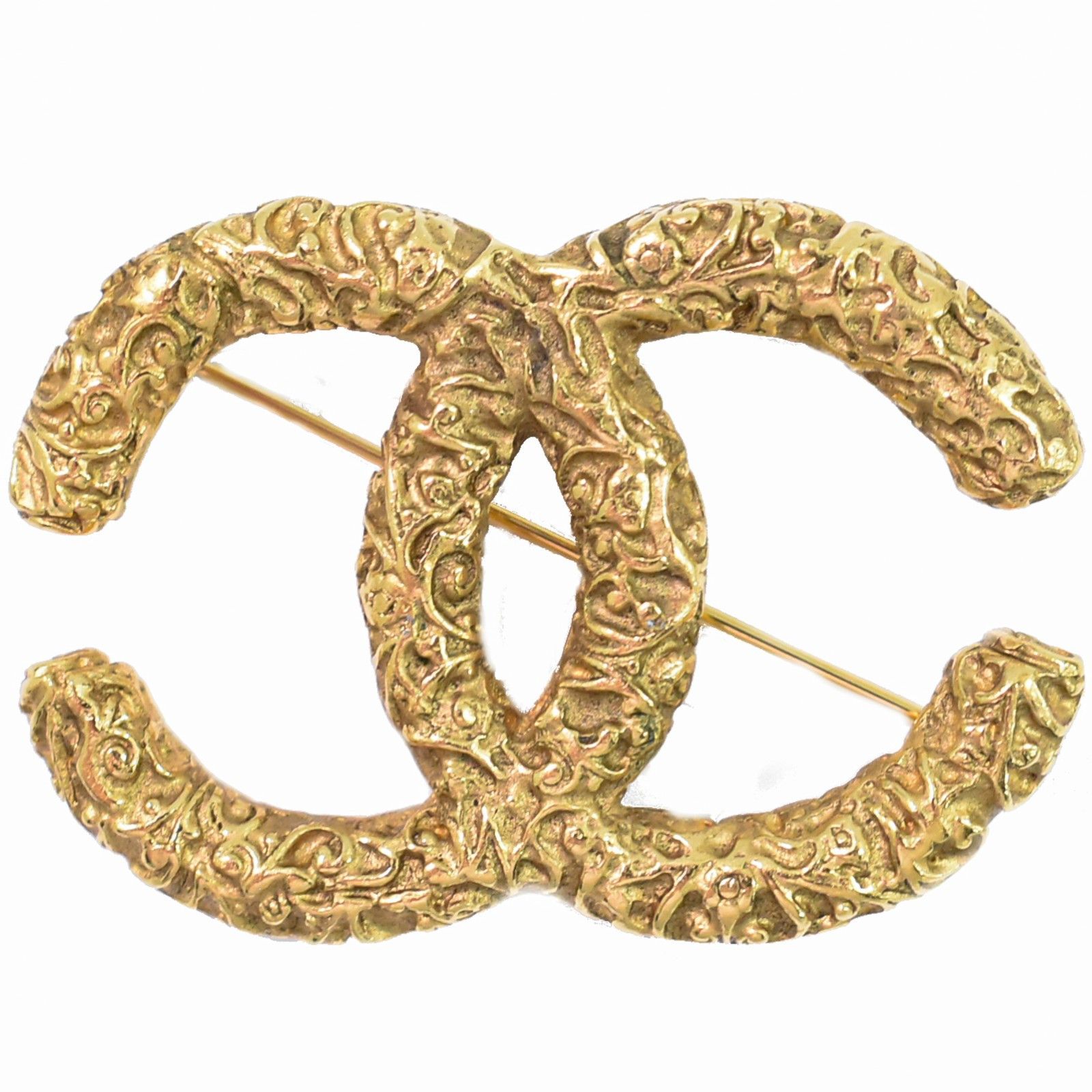 Chanel Chanel CC Brooch Textured Metal Size ONE SIZE - 1 Thumbnail