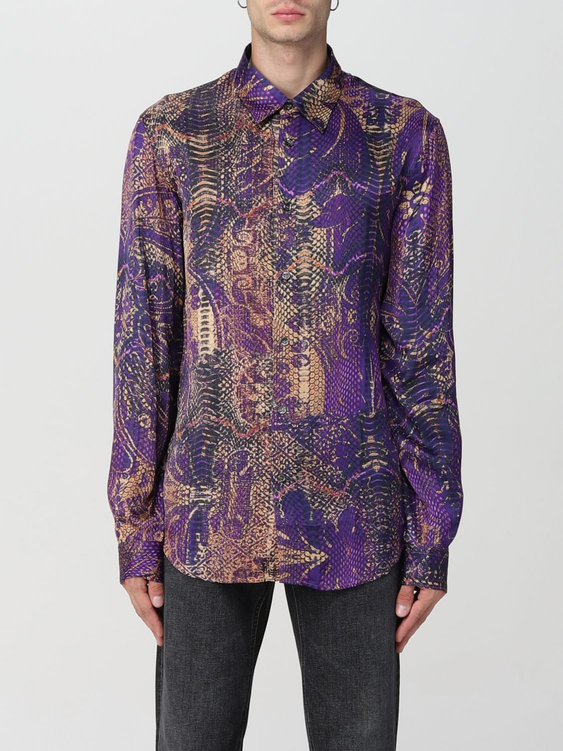 !DS! FW22 Just Cavalli Animal Print Purple Pattern Shirt