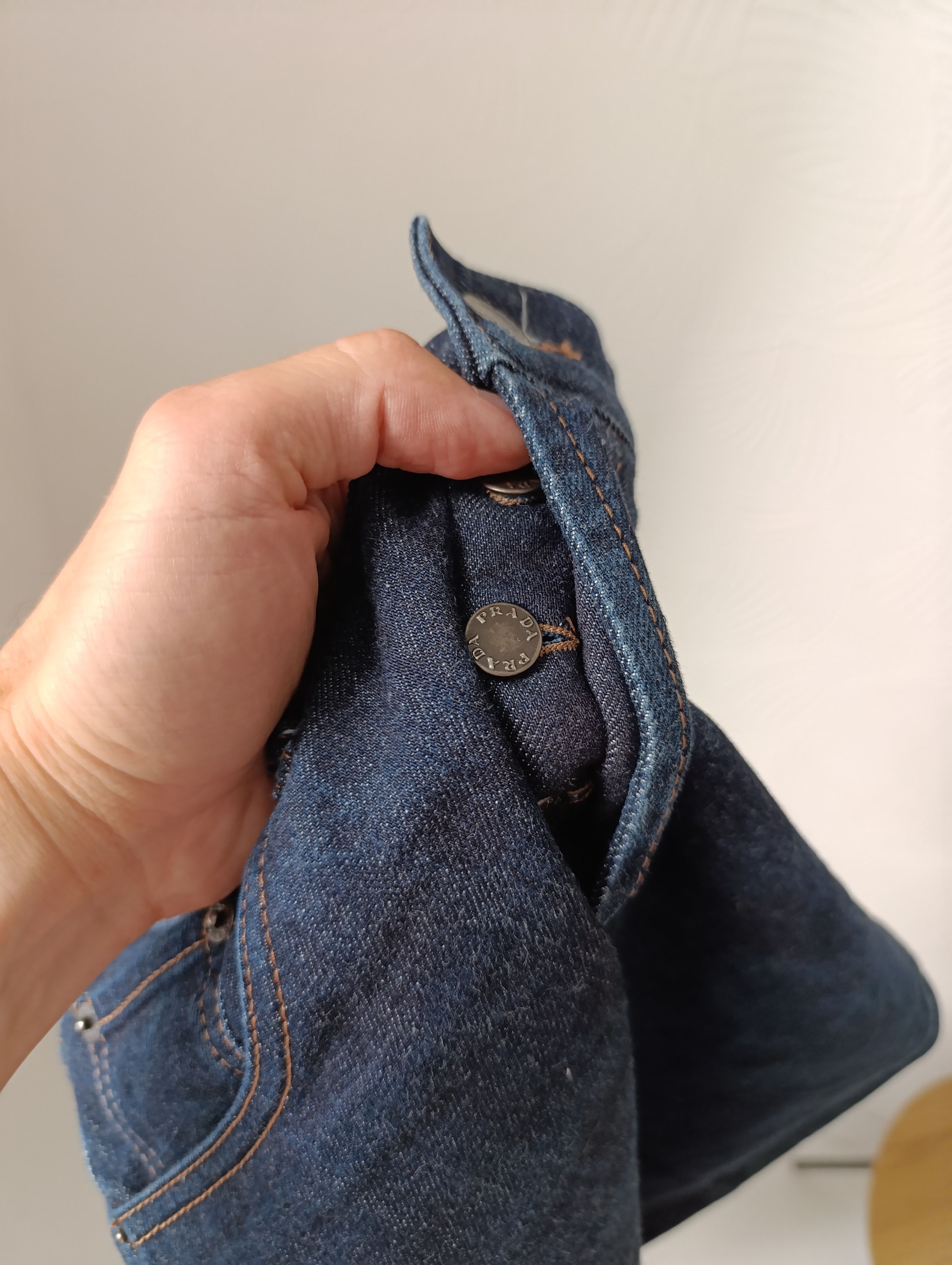 Designer PRADA SLIM-FIT MID-RISE JEANS NAVY Size US 31 - 19 Thumbnail