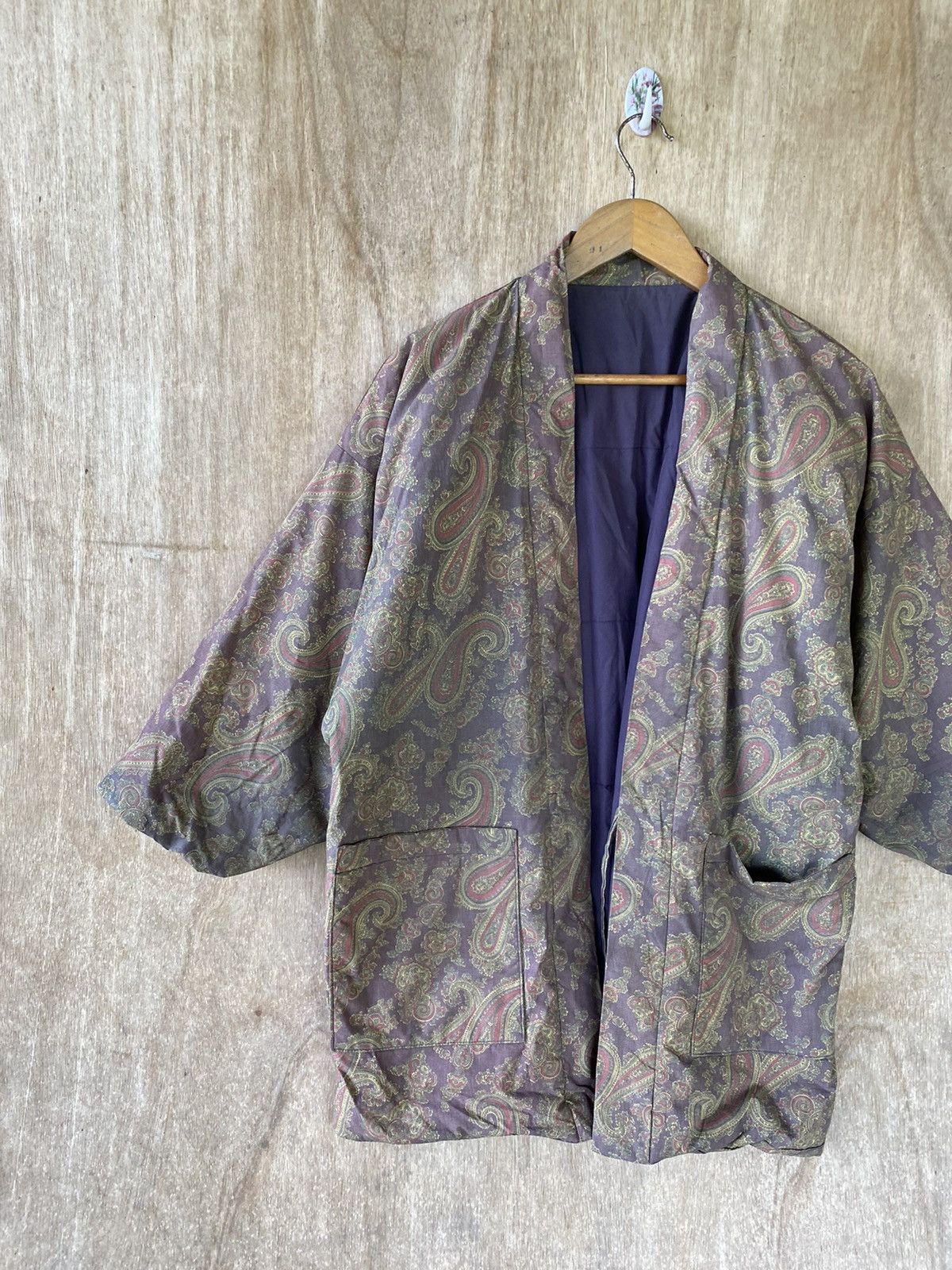 Japanese Brand × Vintage 👘SALE👘VINTAGE KIMONO DOWN STYLE PAISLEY DESIGN Size US L / EU 52-54 / 3 - 6 Thumbnail