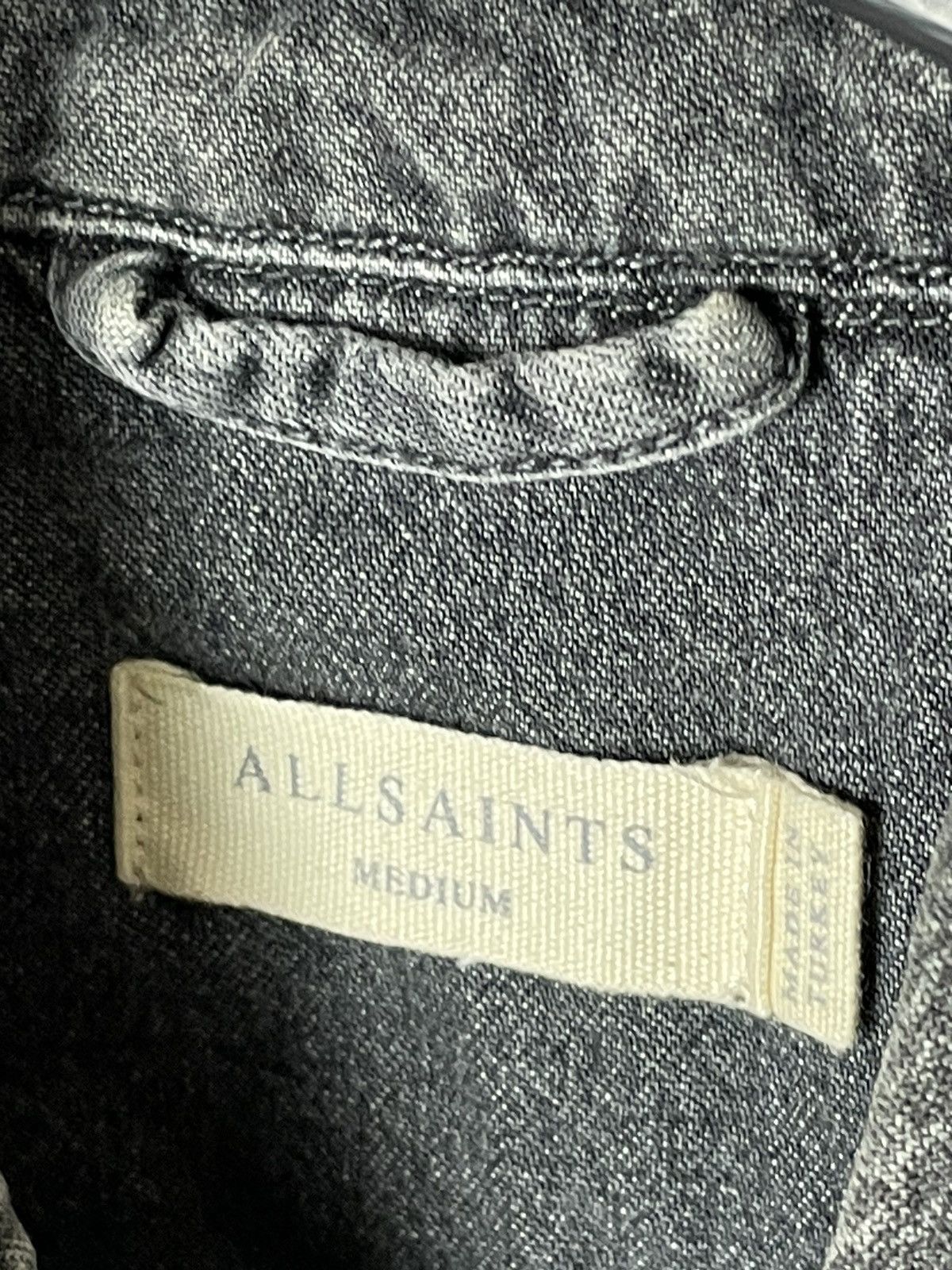 Allsaints AllSaints Denim Distressed Faded Grey Y2K overshirt buttonup Size US M / EU 48-50 / 2 - 11 Thumbnail