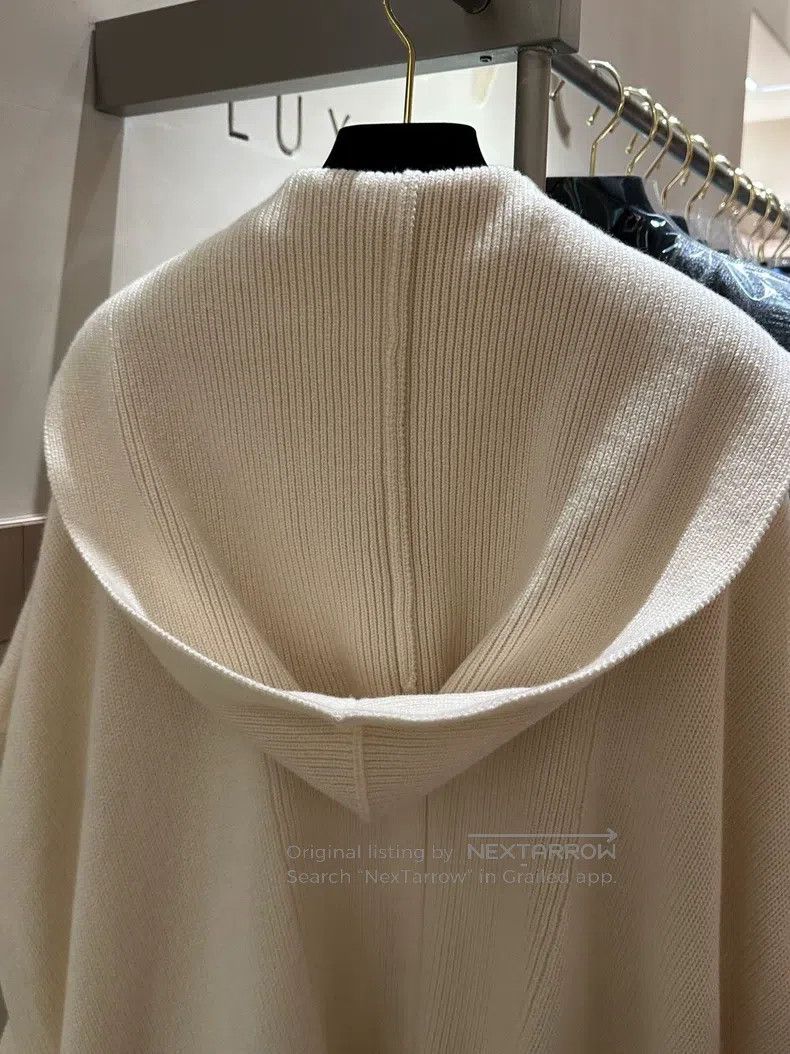 Hermes Hermes size 00 Cream White 100% Cashmere Hooded Knit Coat Size XS / US 0-2 / IT 36-38 - 5 Thumbnail