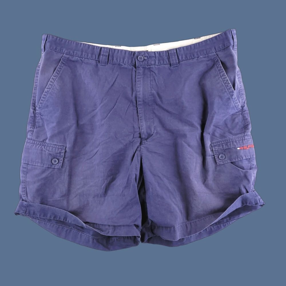 Tommy Hilfiger VINTAGE Tommy Hilfiger Shorts Mens 40 Blue Cargo Distressed Size US 40 / EU 56 - 1 Thumbnail