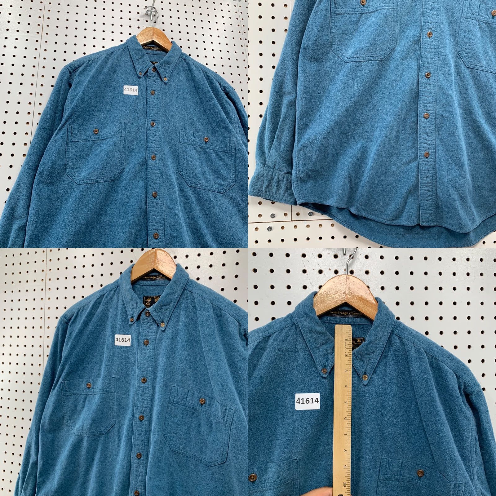 Eddie Bauer VINTAGE Eddie Bauer Shirt Mens Large Blue Bainbridge Flannel Button-Up Pockets Cotton Regular Fit Size US L / EU 52-54 / 3 - 8 Thumbnail