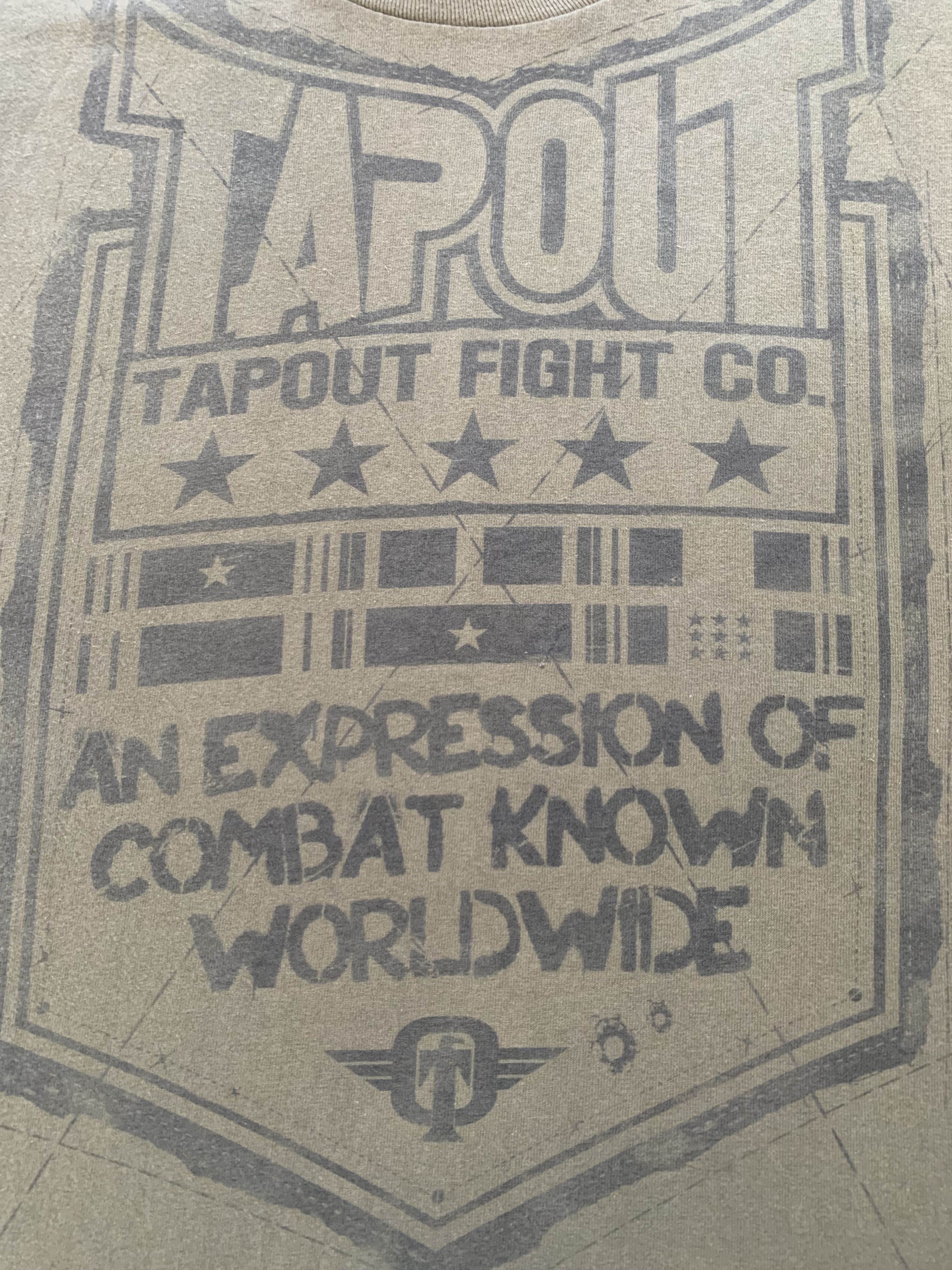 Tapout × Vintage Tapout Khaki Printed T Shirt Size US M / EU 48-50 / 2 - 6 Thumbnail