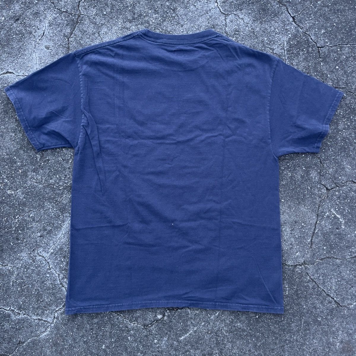 Hanes × Vintage Vintage Y2K NAVY Blank HANES BEEFY T Shirt Size US L / EU 52-54 / 3 - 4 Thumbnail